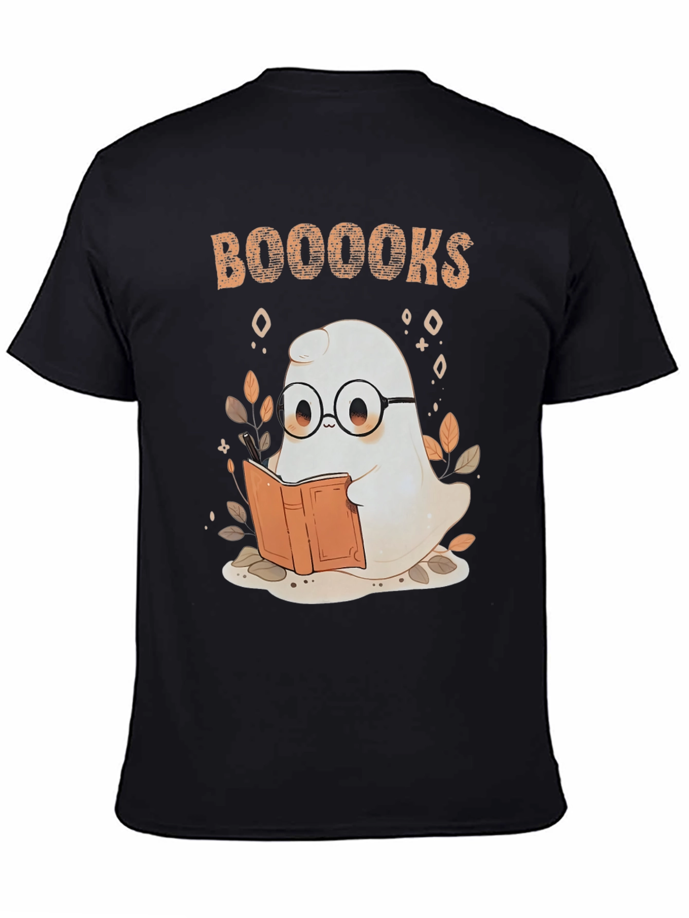 Booooks Ghost Reading T-Shirt - Halloween Book Lover Tee