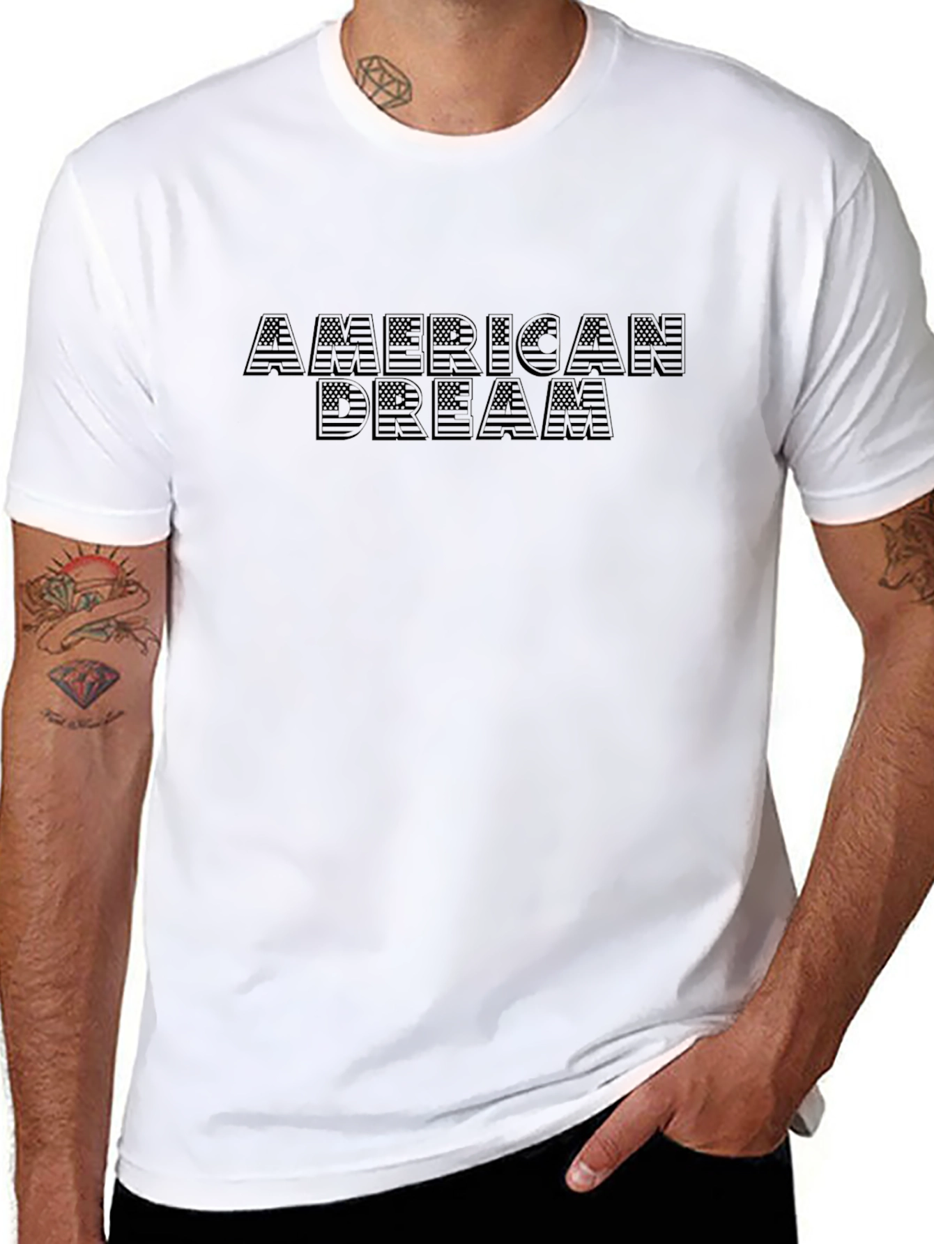 American Dream Graphic Tee - Black Crew Neck