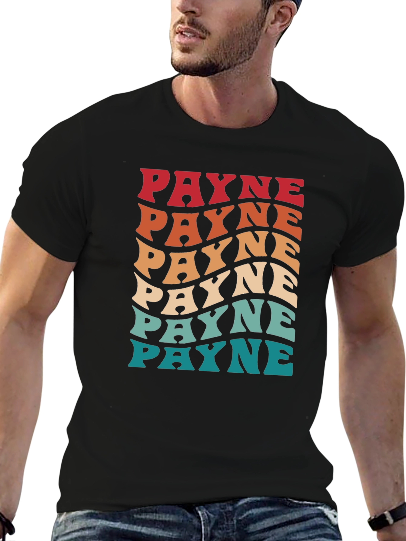 Retro Payne Graphic Tee - Black Cotton T-Shirt
