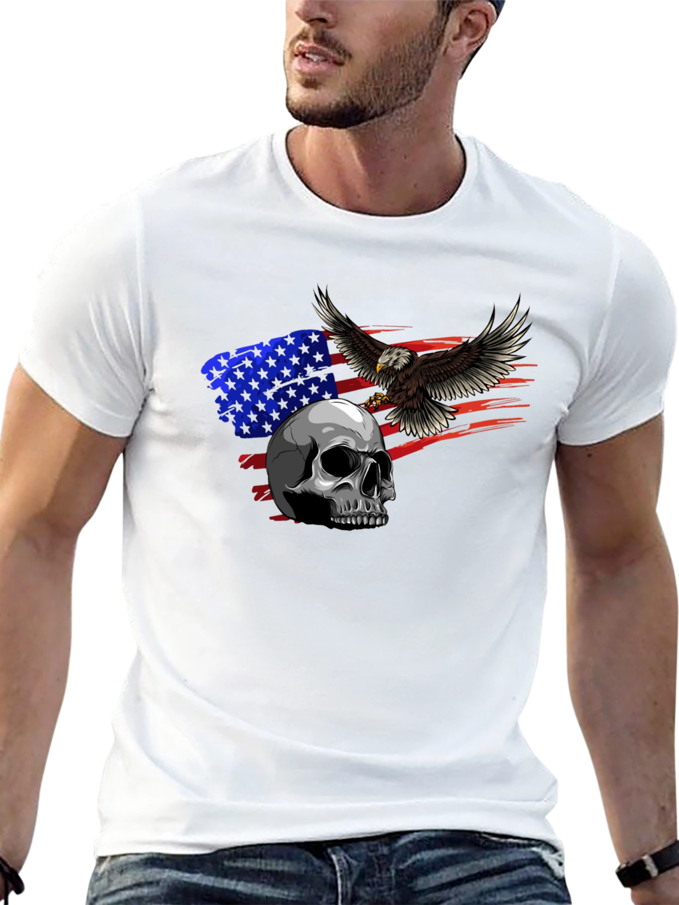 American Eagle Skull Graphic T-Shirt