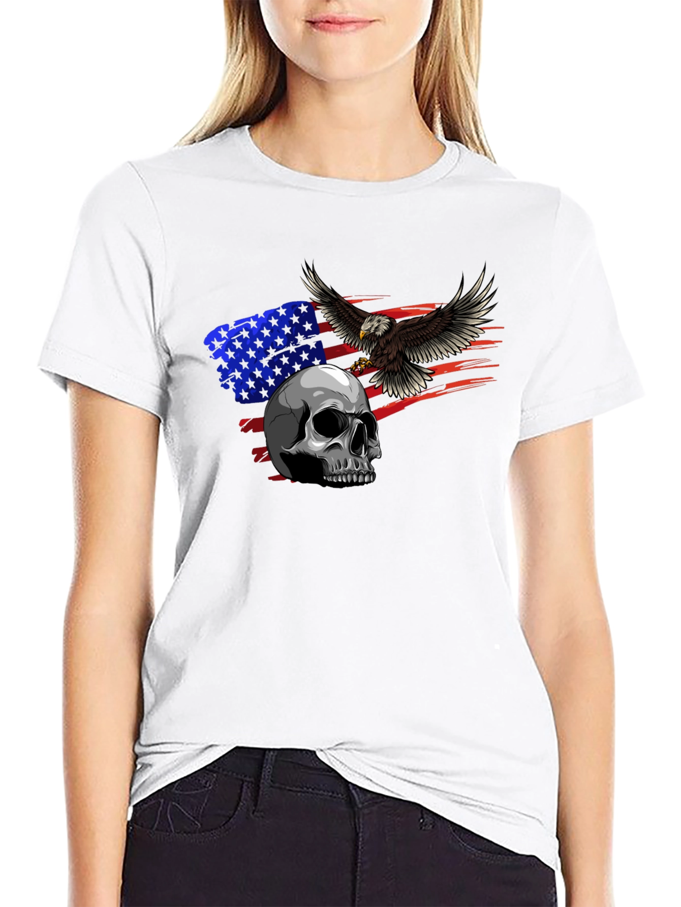 American Eagle Skull Graphic T-Shirt