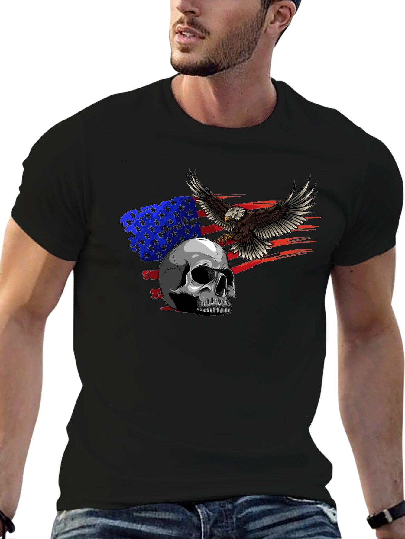 American Eagle Skull Graphic T-Shirt