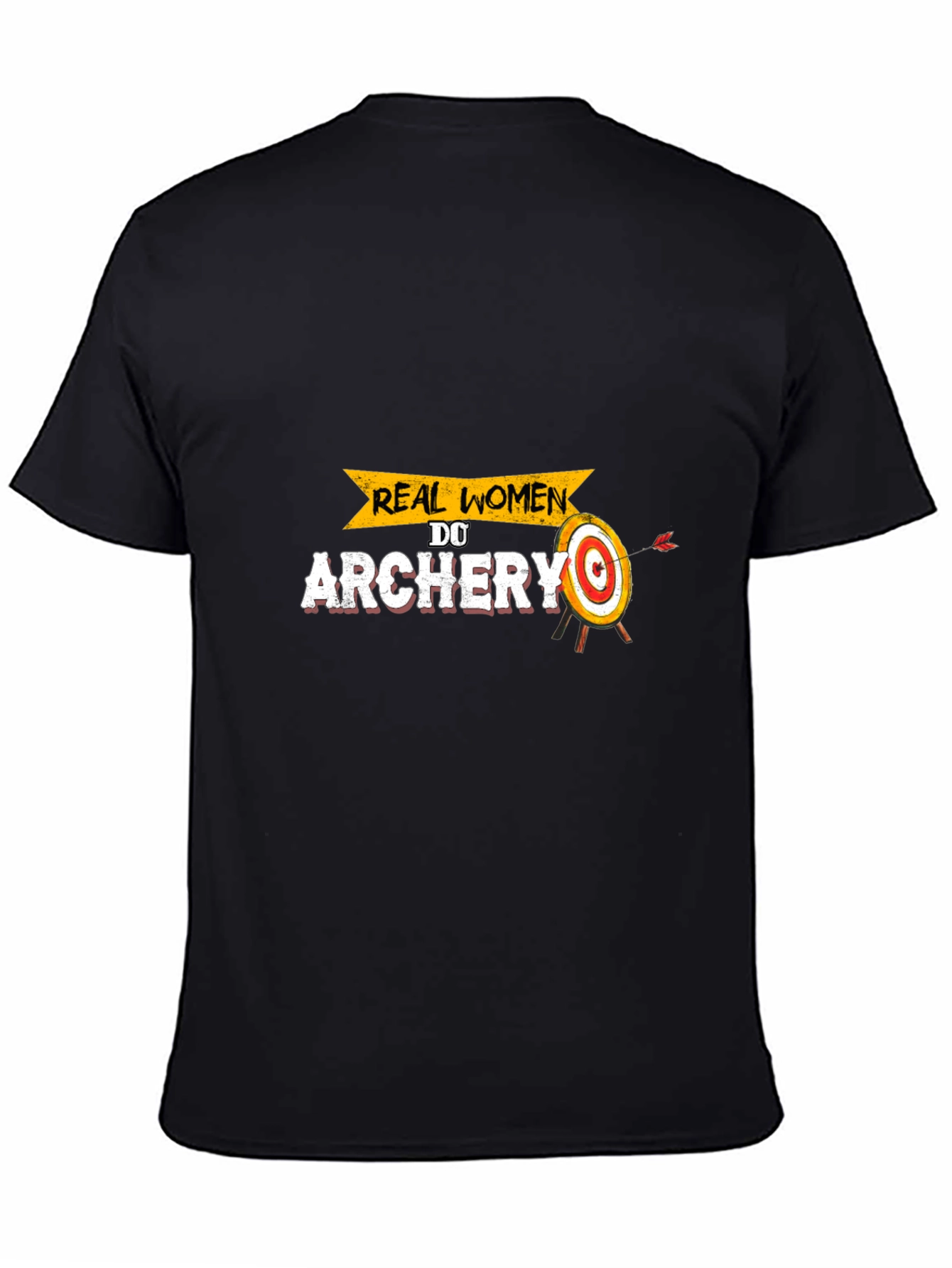 Real Women Do Archery T-Shirt: Black Cotton Tee