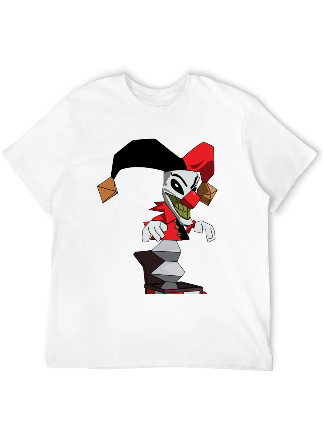 Jack-in-the-Box Clown Graphic Tee - Black Cotton Blend Shirt