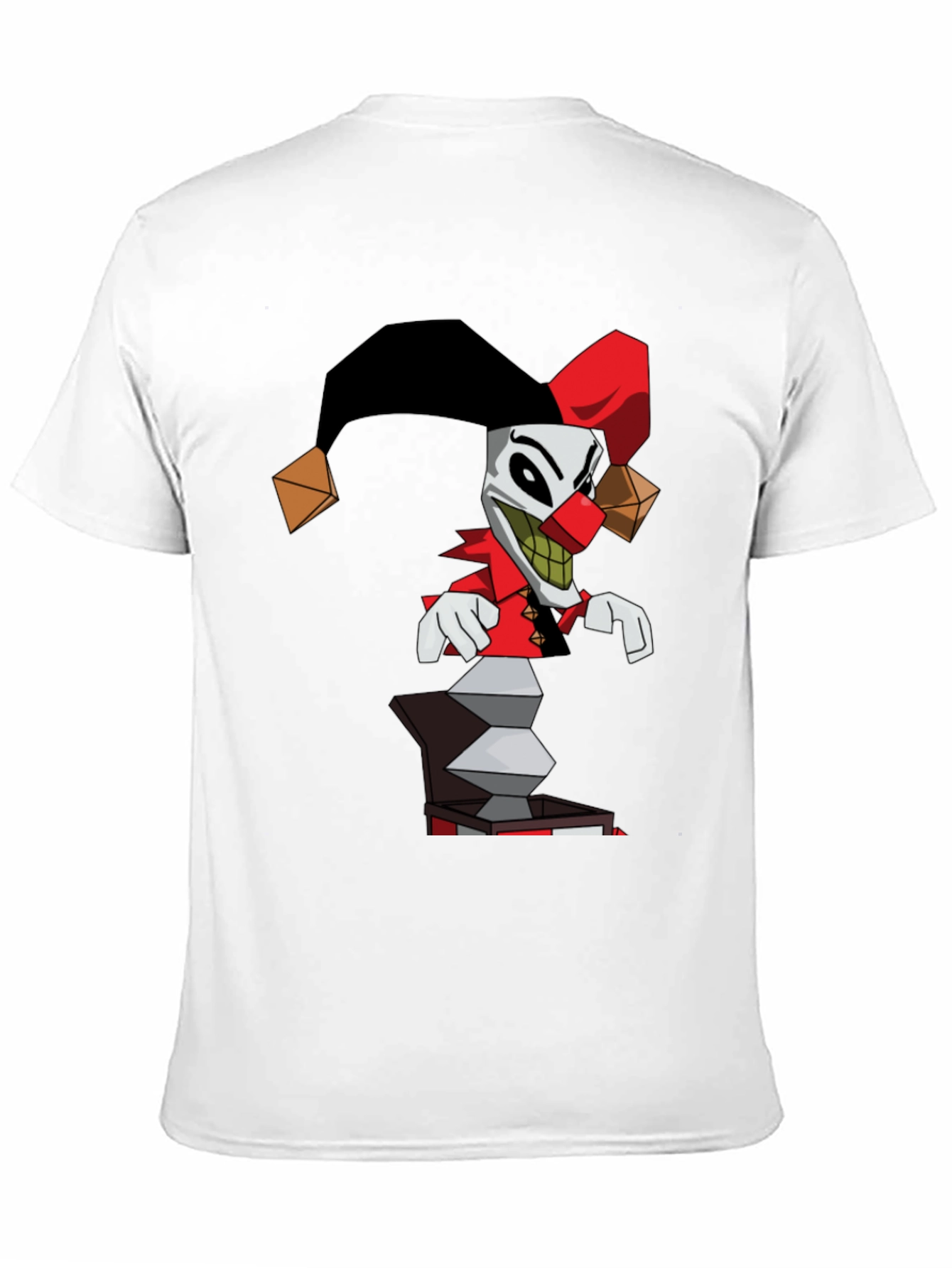 Jack-in-the-Box Clown Graphic Tee - Black Cotton Blend Shirt
