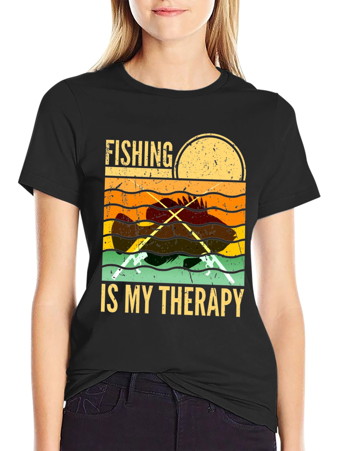 Fishing is My Therapy Graphic T-Shirt