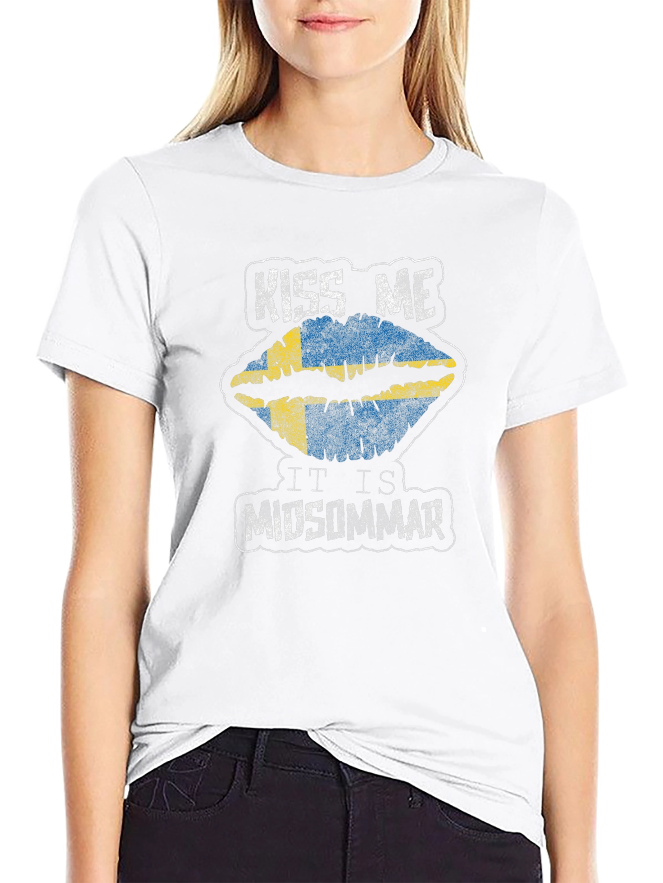 Kiss Me It is Midsommar Black T-Shirt