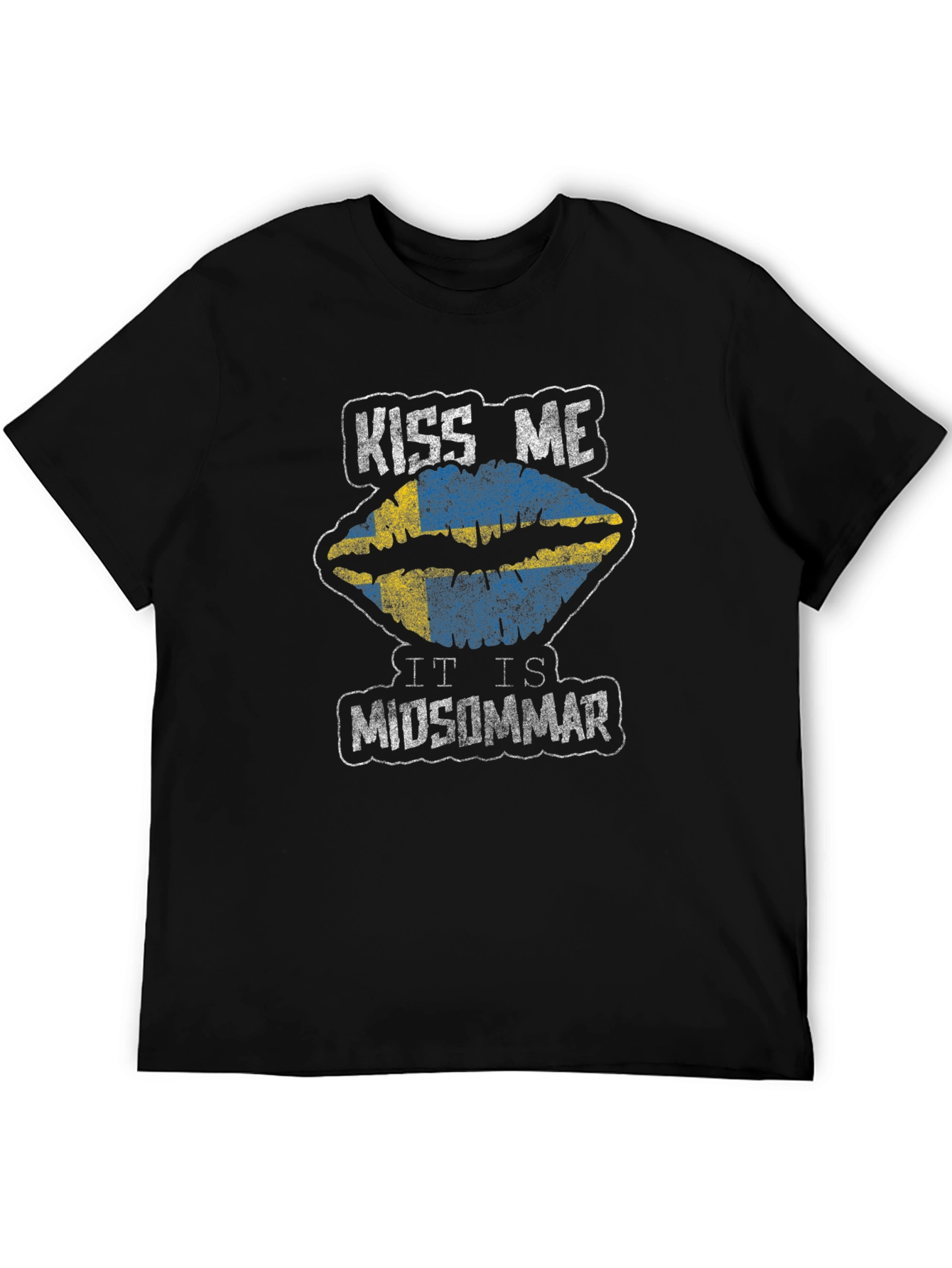 Kiss Me It is Midsommar Black T-Shirt