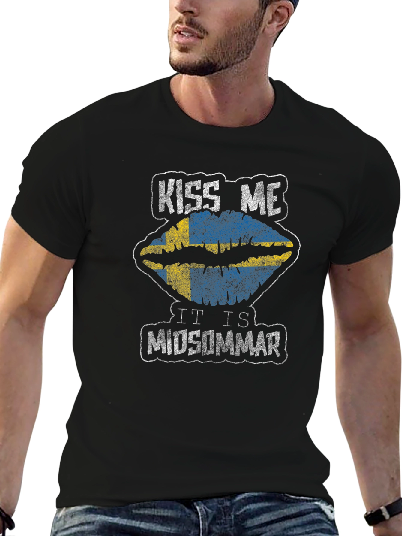 Kiss Me It is Midsommar Black T-Shirt