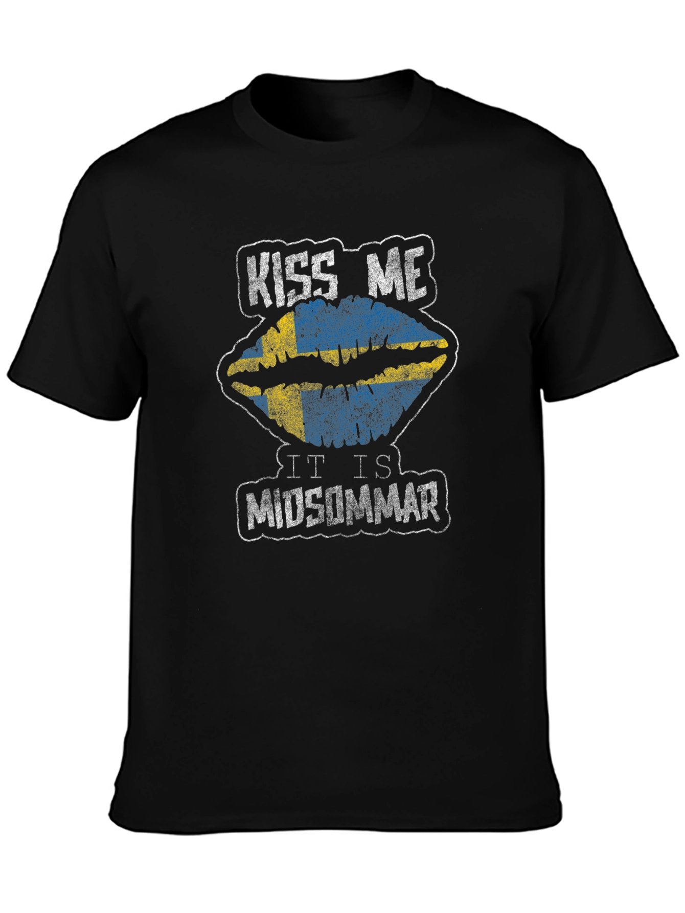 Kiss Me It is Midsommar Black T-Shirt