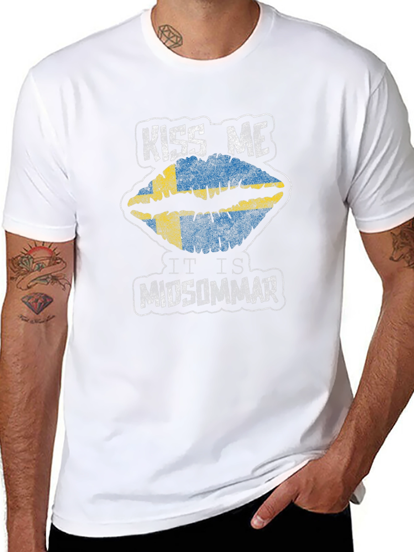 Kiss Me It is Midsommar Black T-Shirt