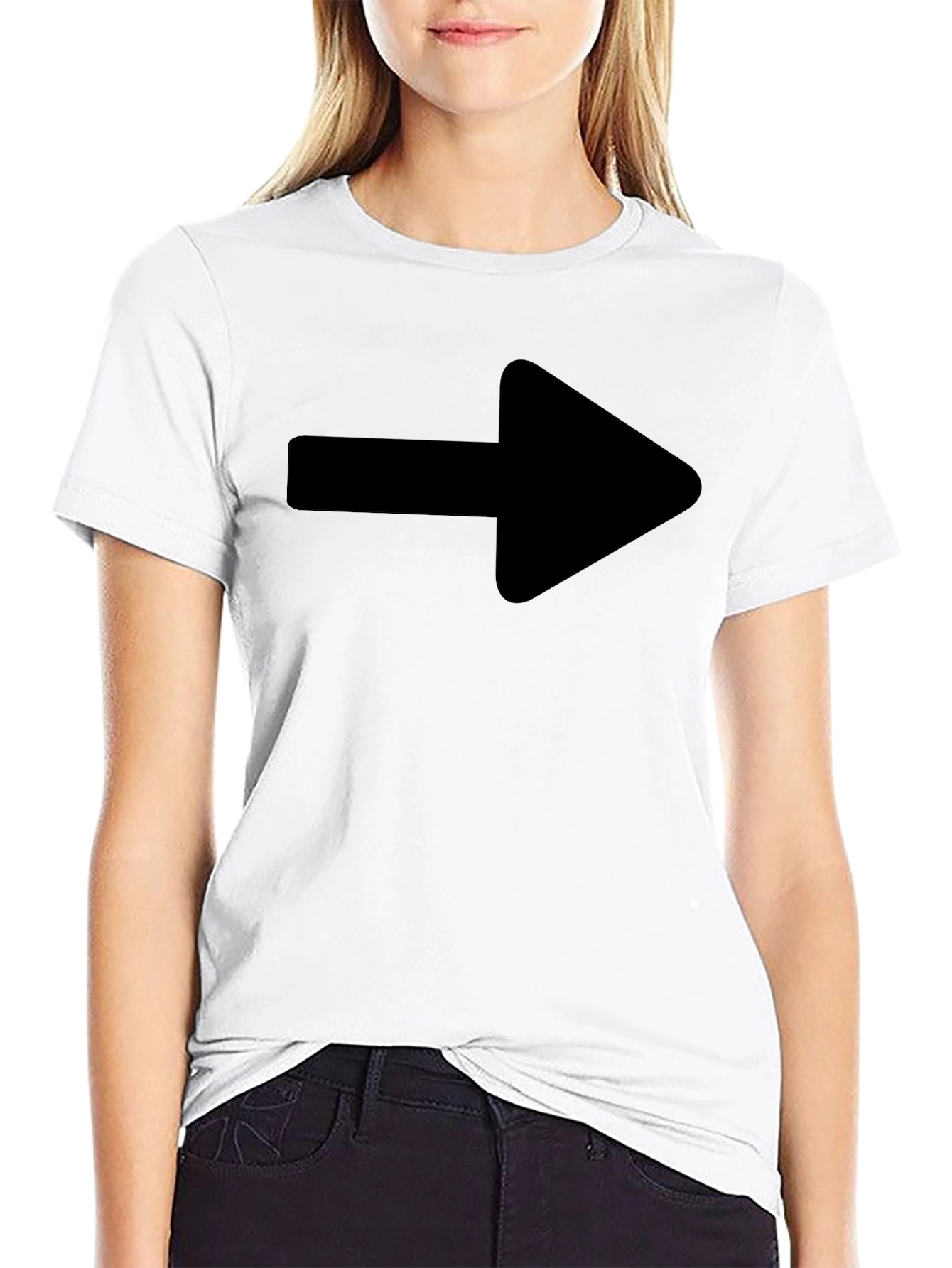 Right Arrow Graphic T-Shirt - Casual Black Tee