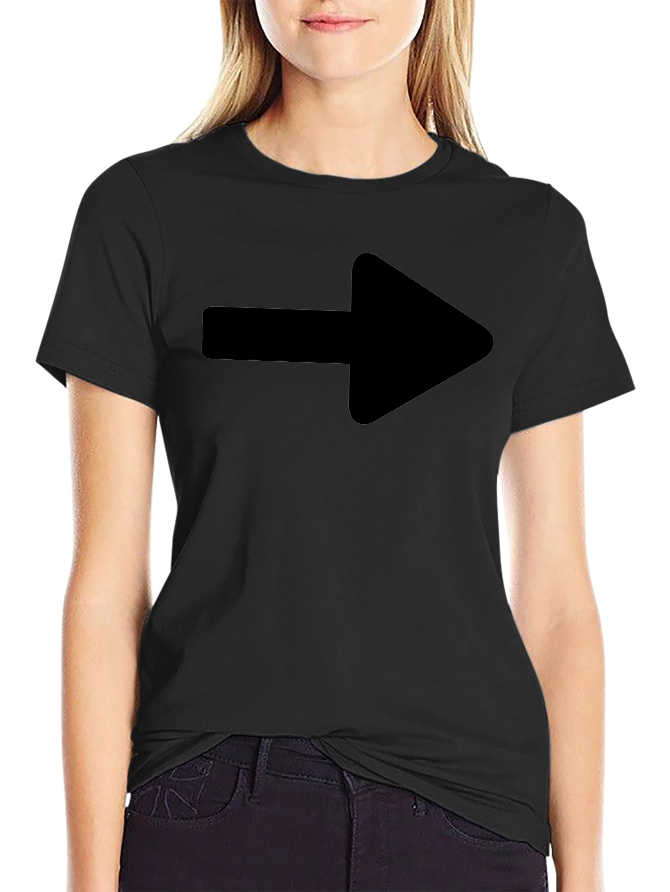Right Arrow Graphic T-Shirt - Casual Black Tee
