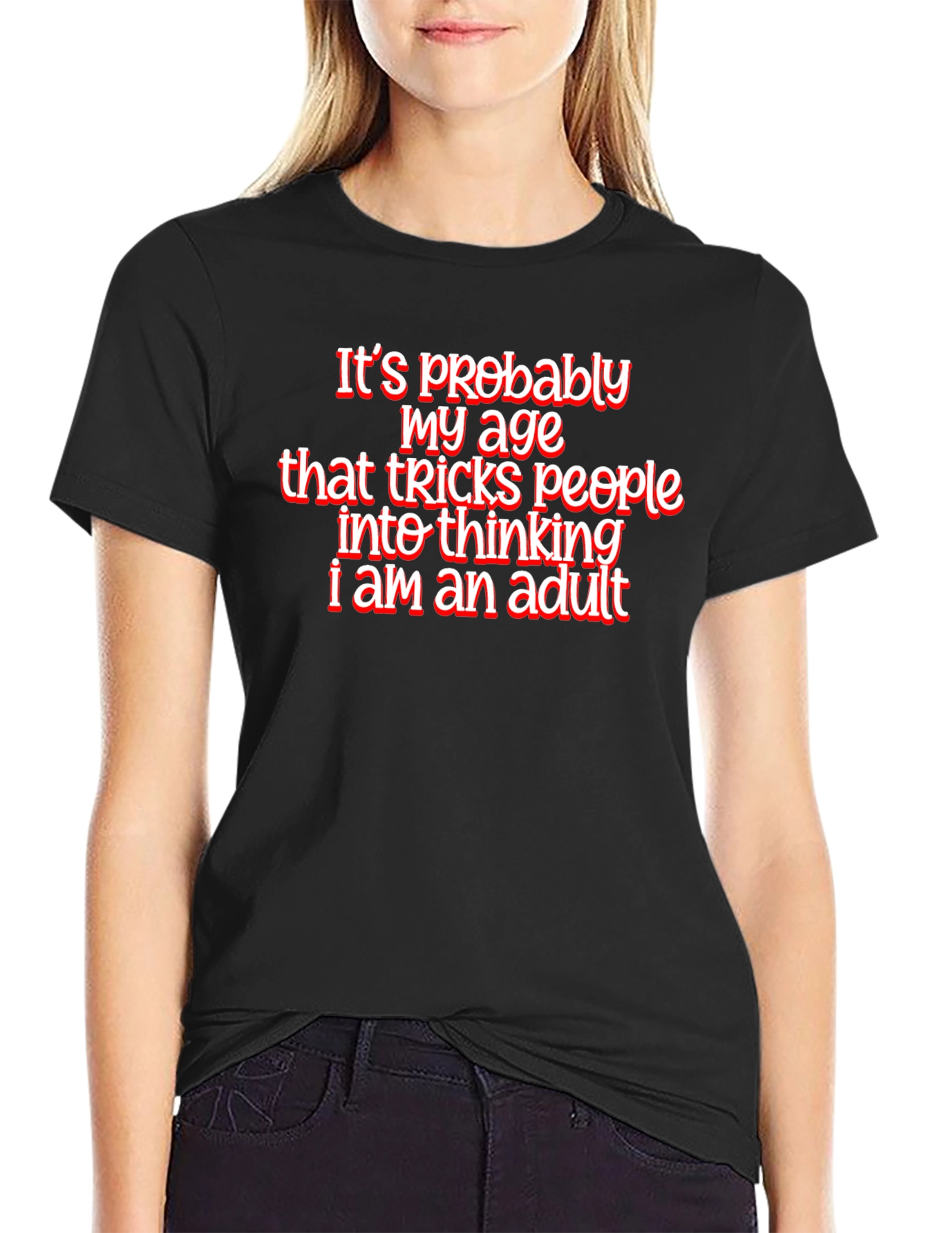 Funny Age Tricks Graphic Tee - Black
