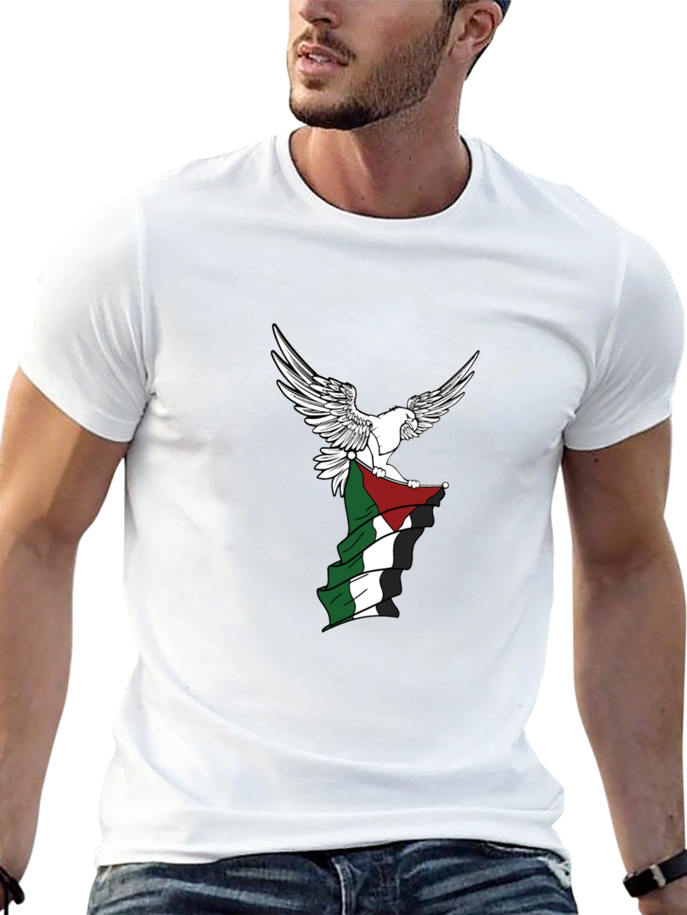 Palestinian Eagle Flag Graphic Tee - Black