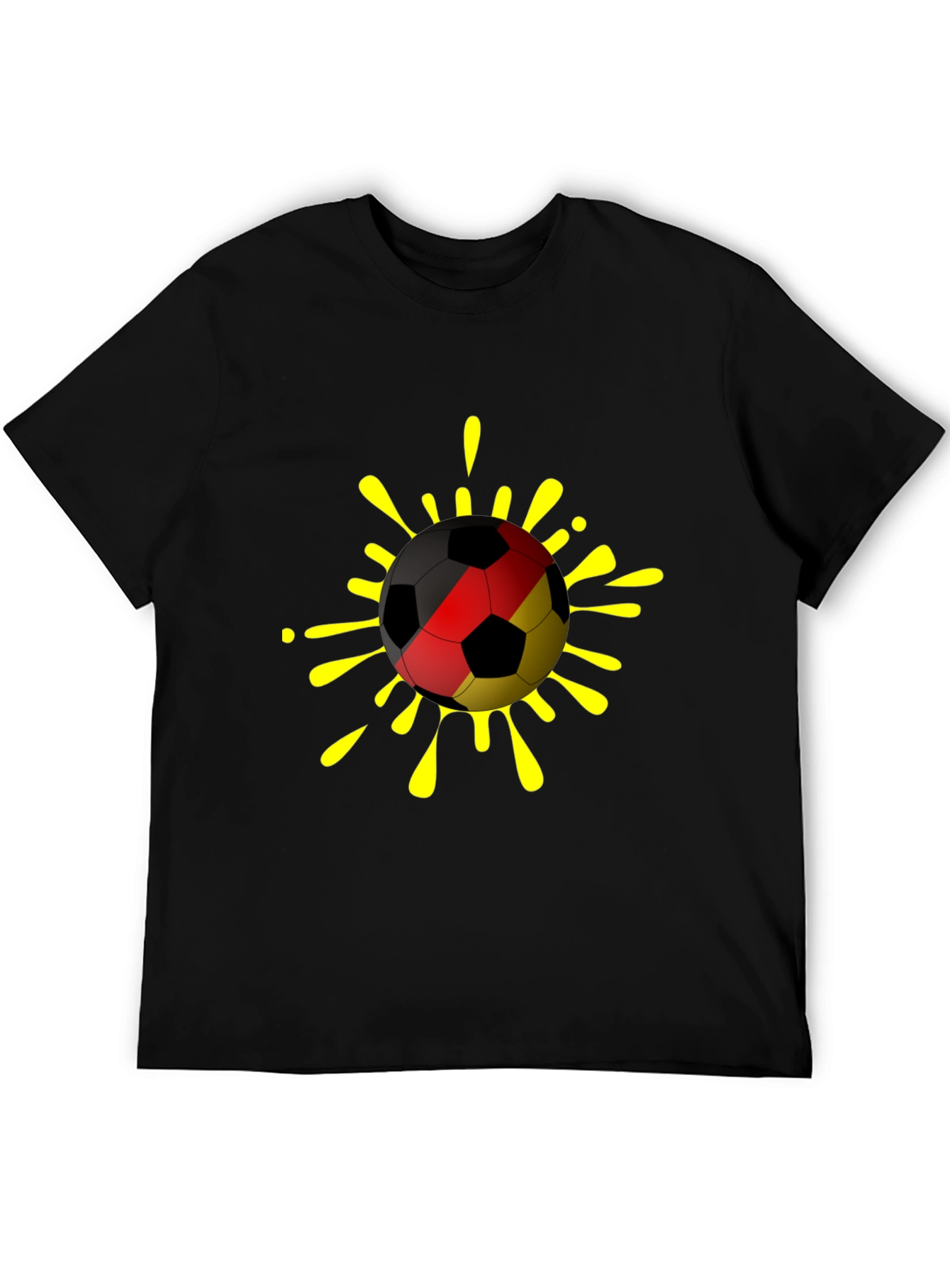 German Flag Soccer Ball T-Shirt - Black