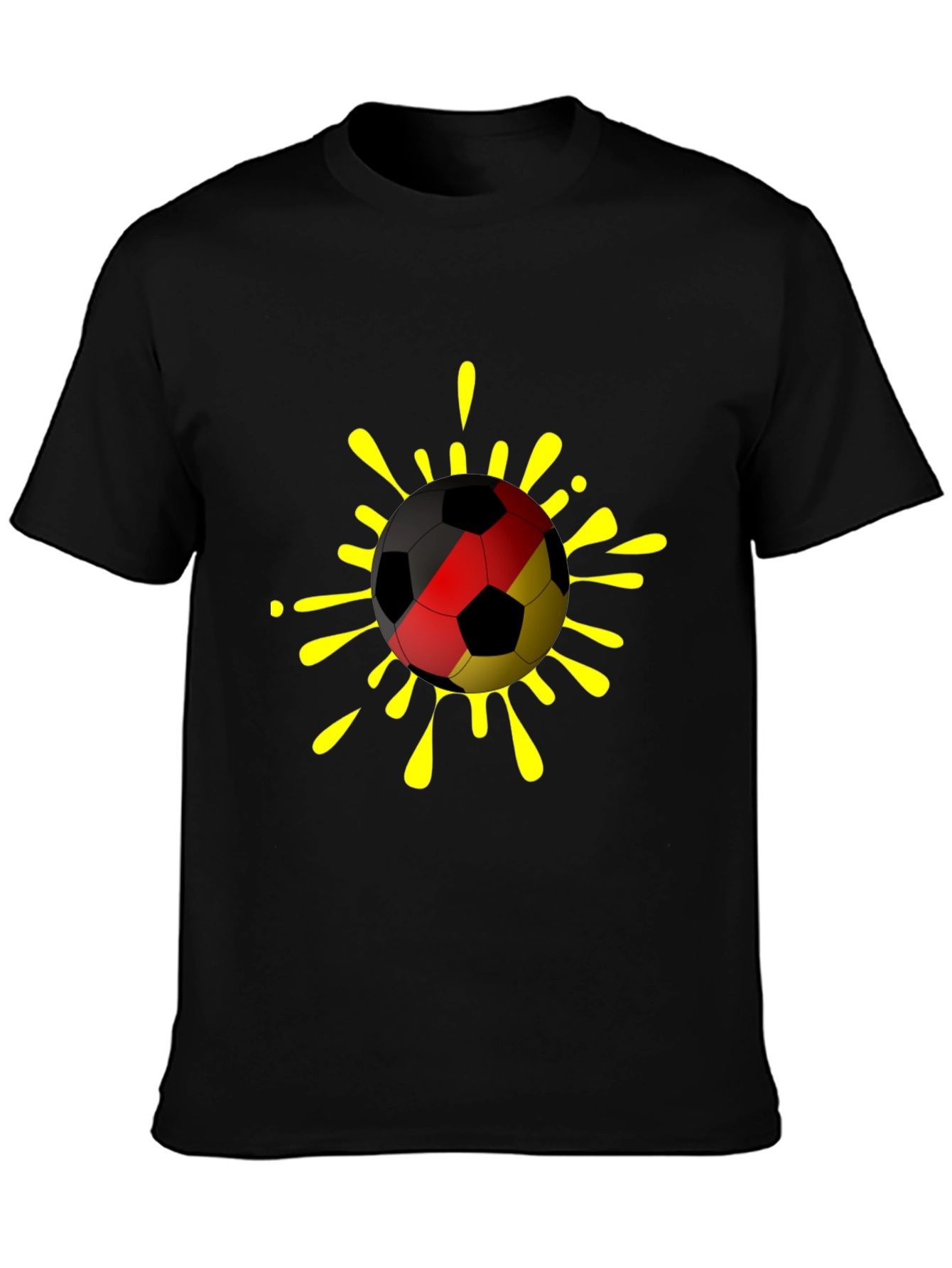 German Flag Soccer Ball T-Shirt - Black