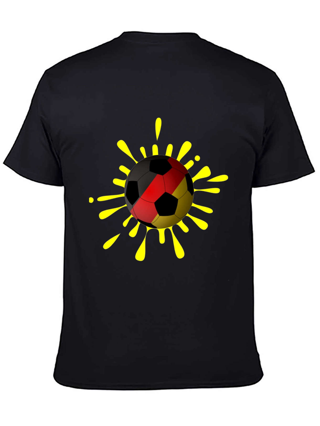 German Flag Soccer Ball T-Shirt - Black