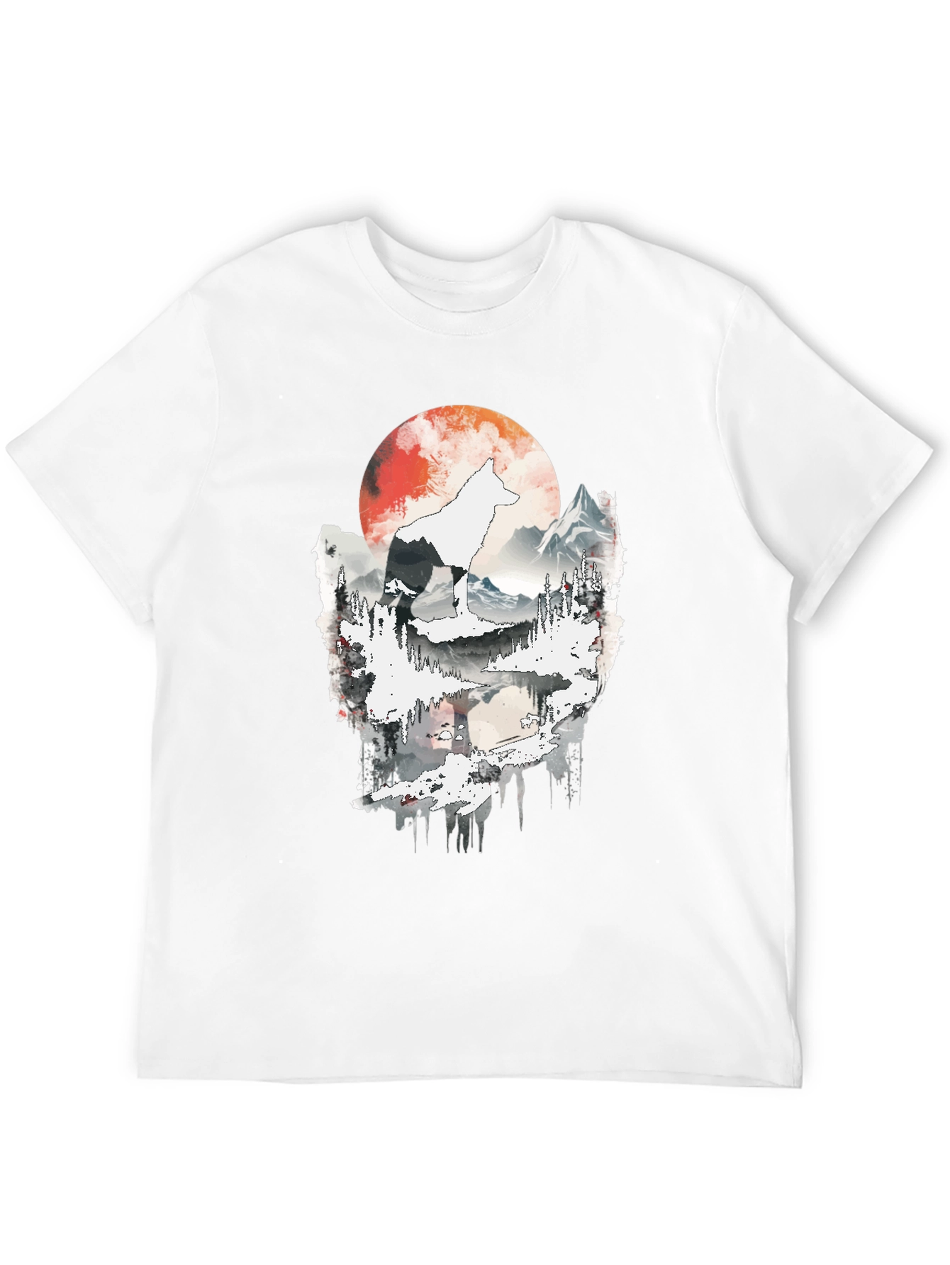 Wolf Moon Graphic Tee - Black Cotton T-Shirt