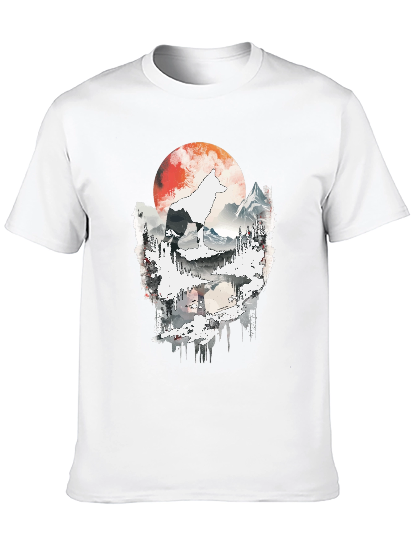 Wolf Moon Graphic Tee - Black Cotton T-Shirt