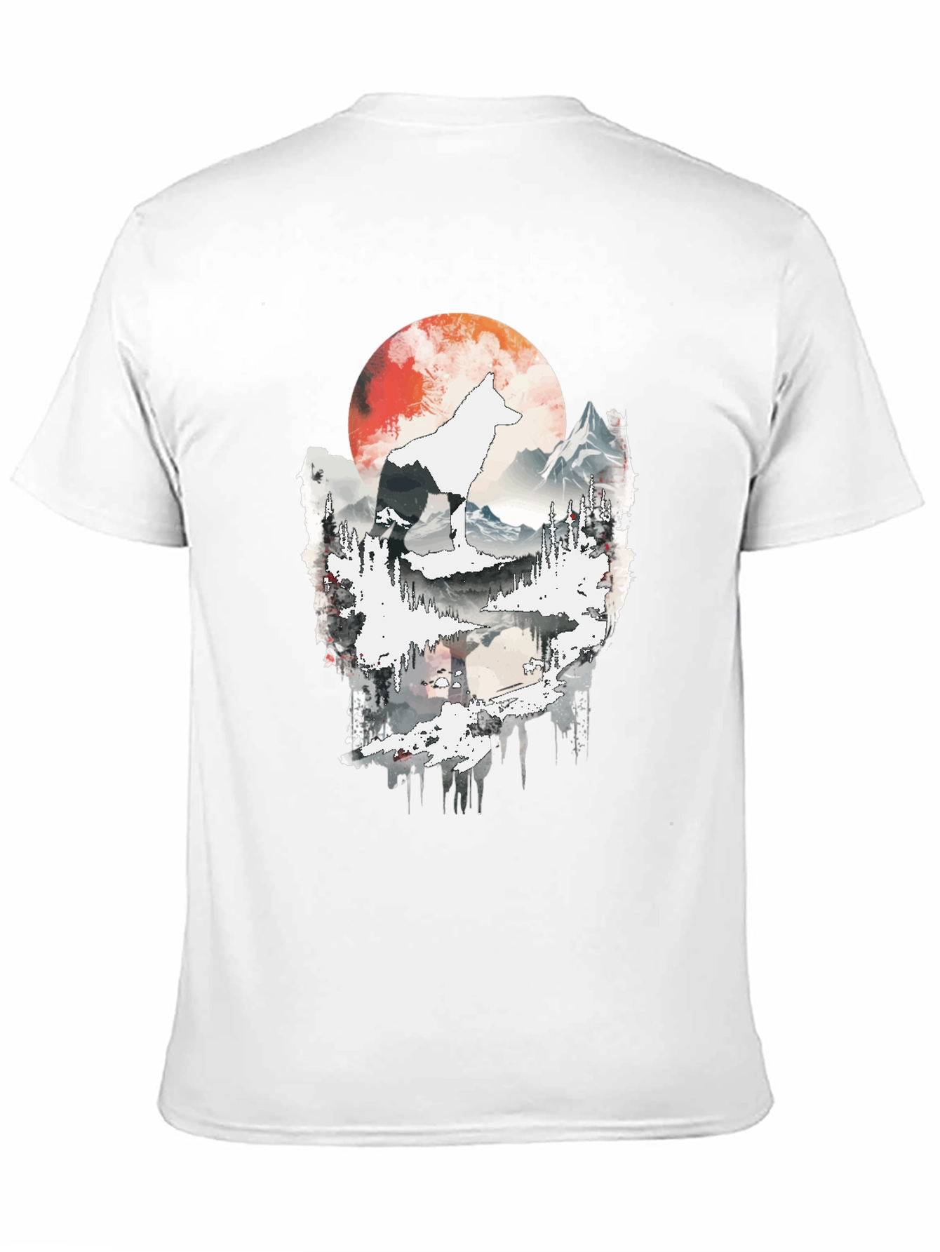 Wolf Moon Graphic Tee - Black Cotton T-Shirt