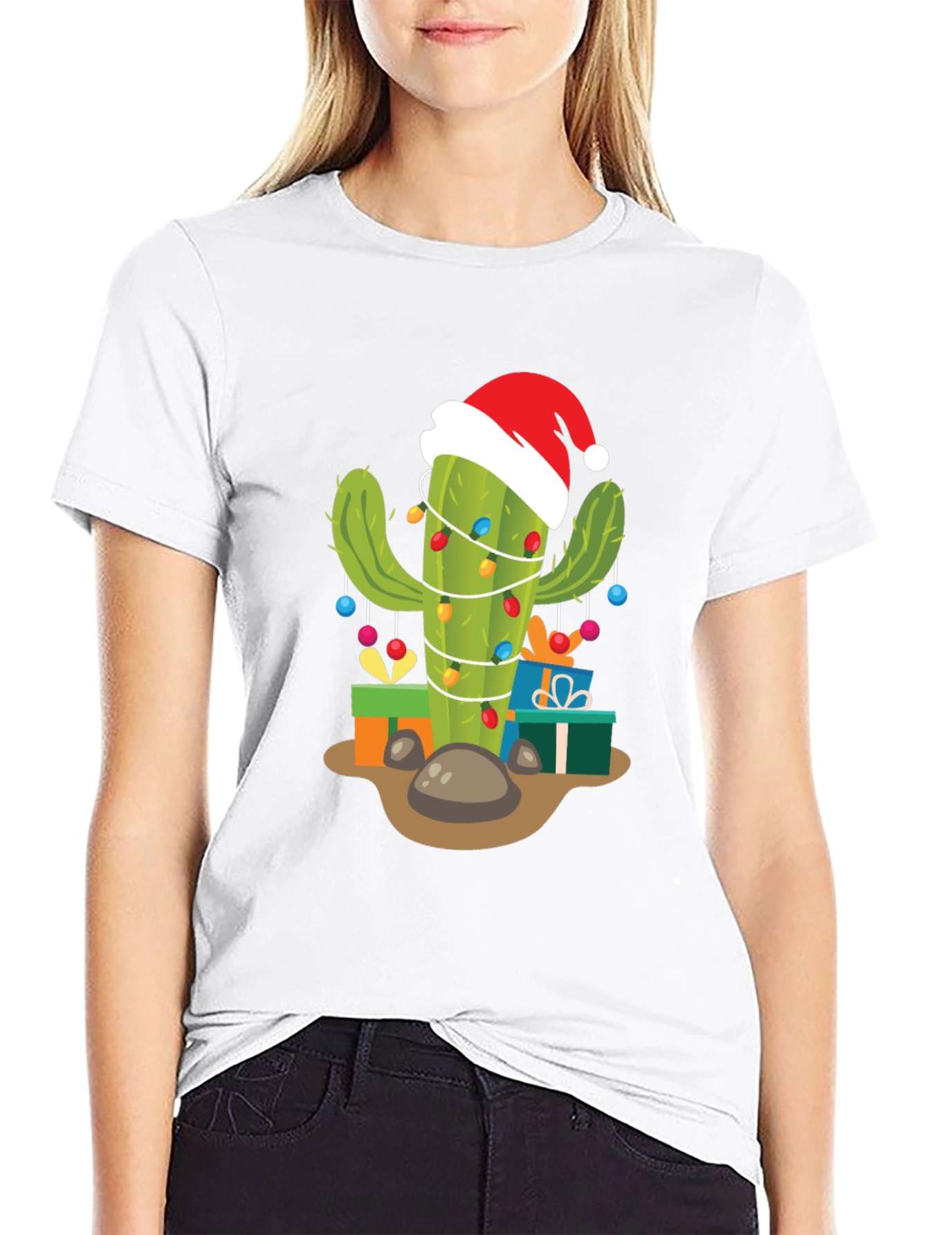 Festive Cactus Christmas T-Shirt