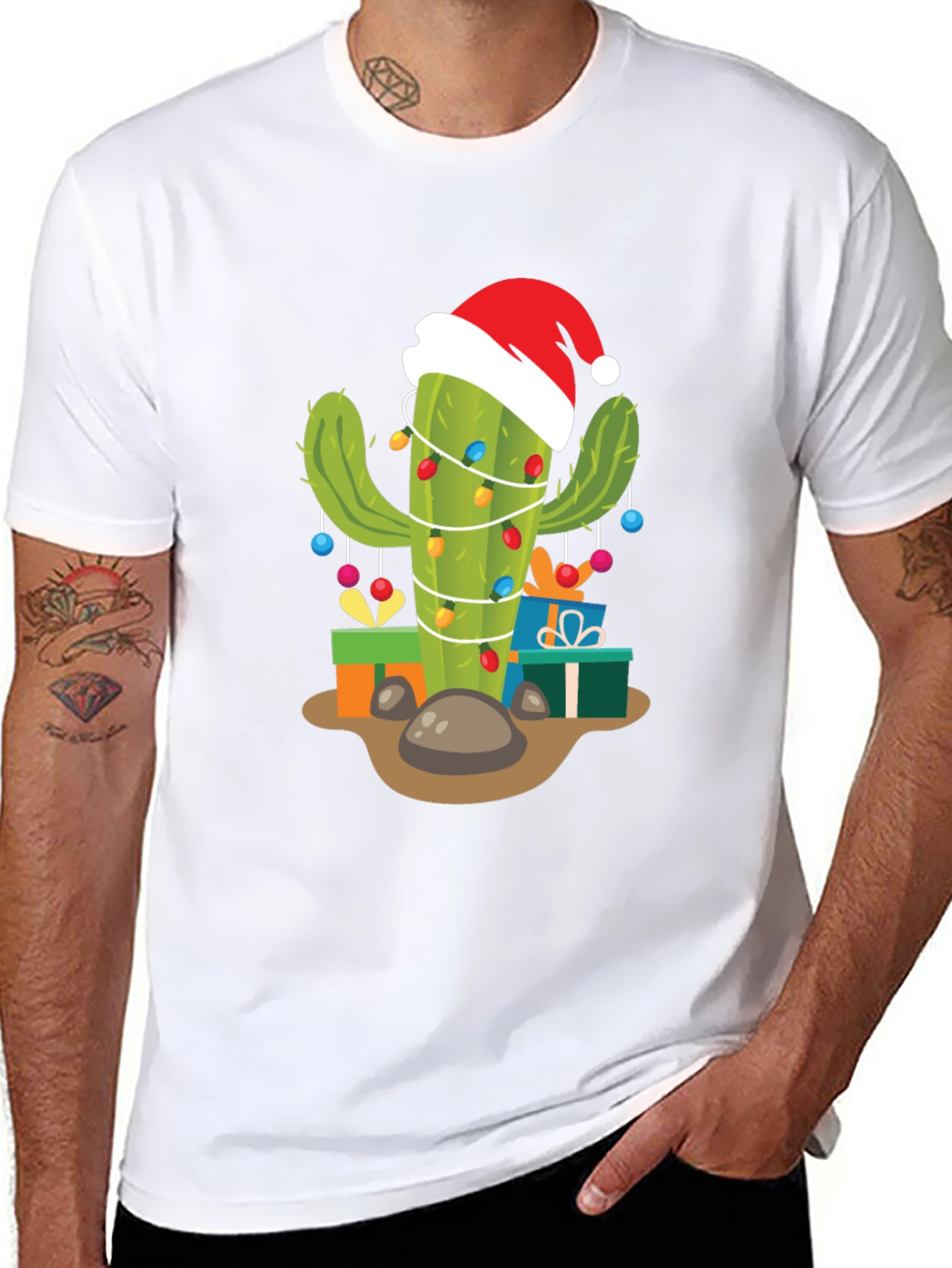 Festive Cactus Christmas T-Shirt