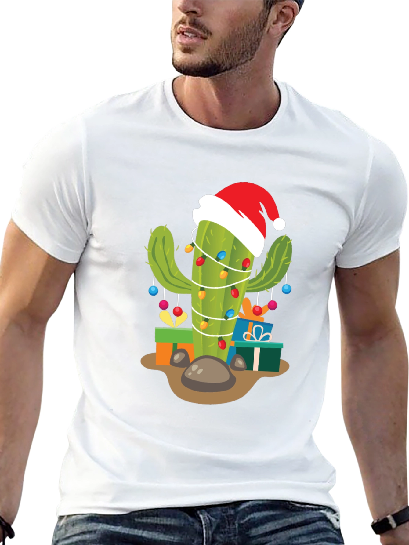 Festive Cactus Christmas T-Shirt
