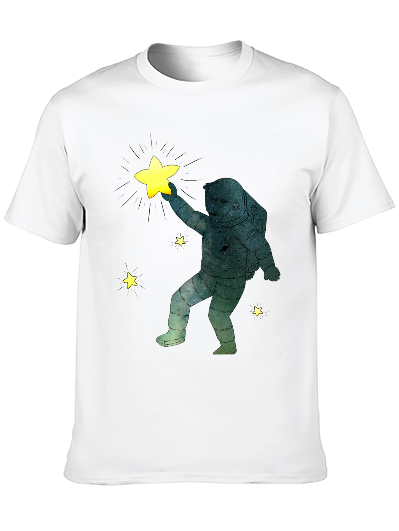 Astronaut Star Grabber Black T-Shirt