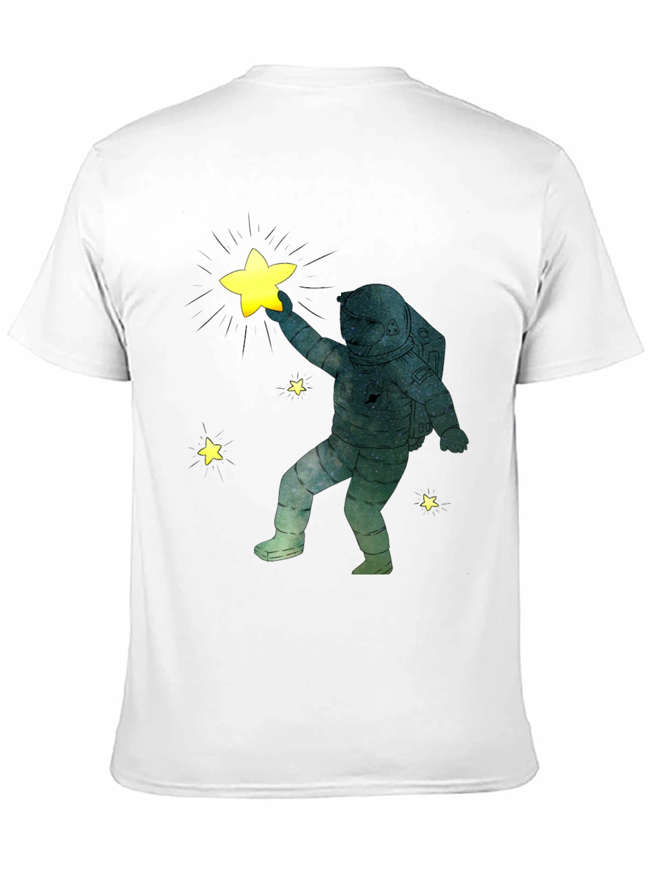 Astronaut Star Grabber Black T-Shirt