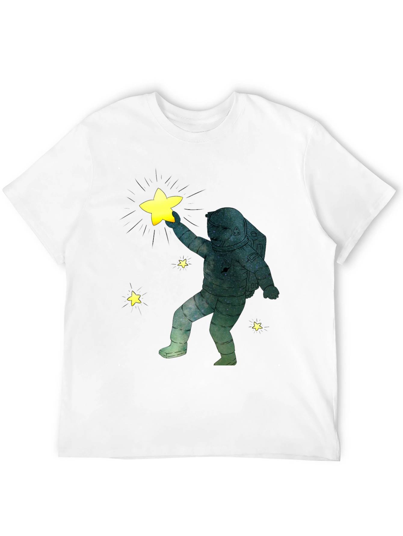 Astronaut Star Grabber Black T-Shirt