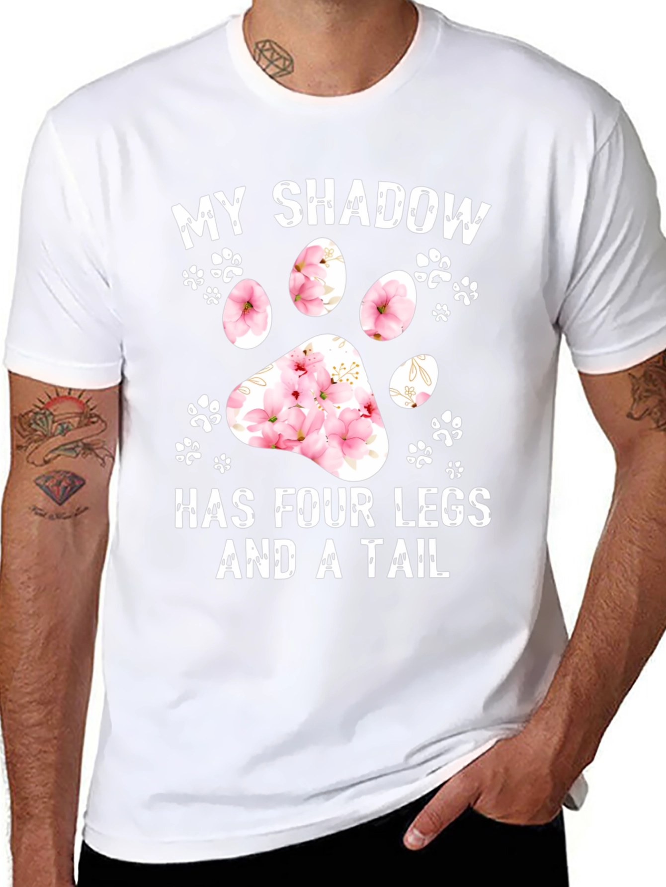 My Shadow Dog Paw Print Graphic Tee