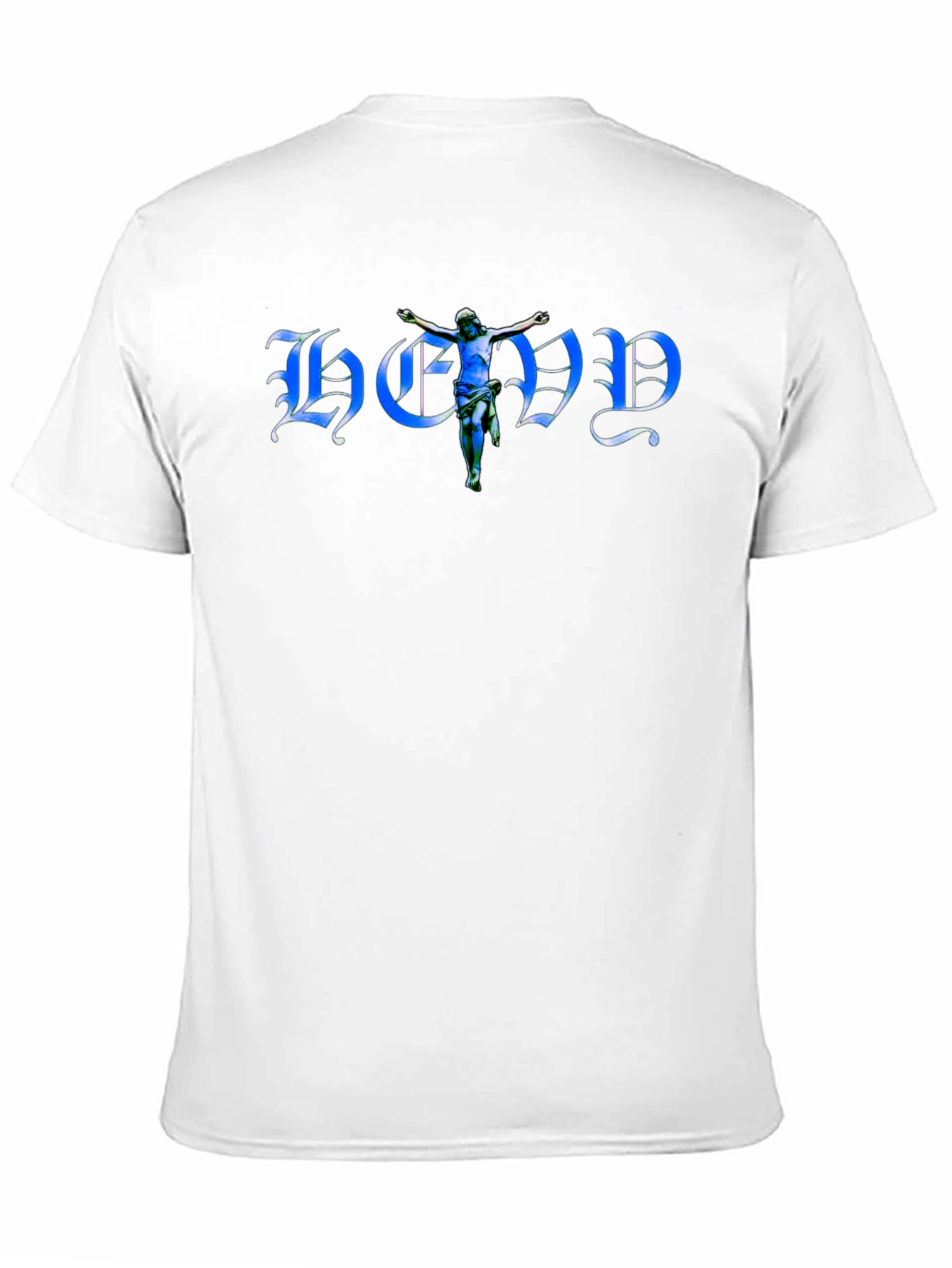 Black T-Shirt with Blue Graphic Print