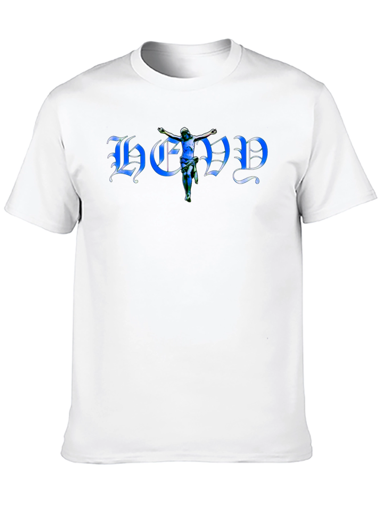 Black T-Shirt with Blue Graphic Print