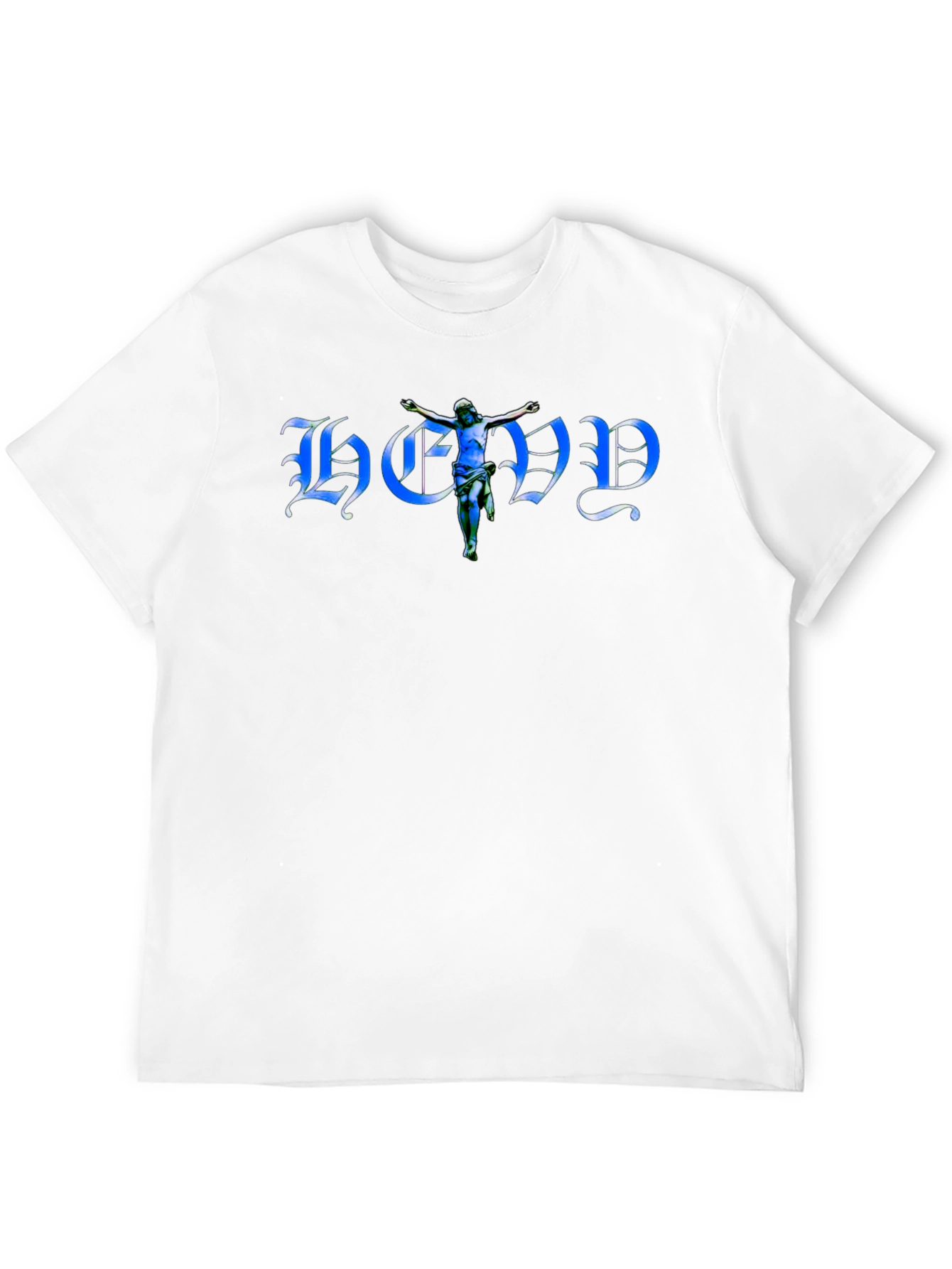Black T-Shirt with Blue Graphic Print