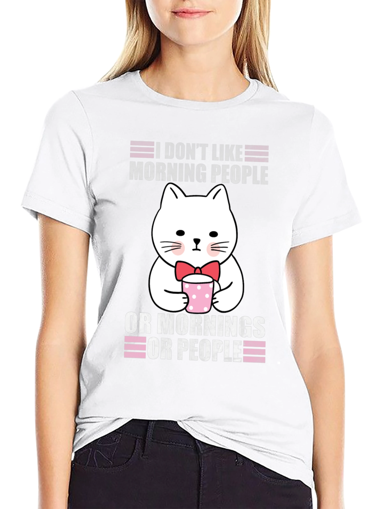 Funny Cat Morning People T-Shirt