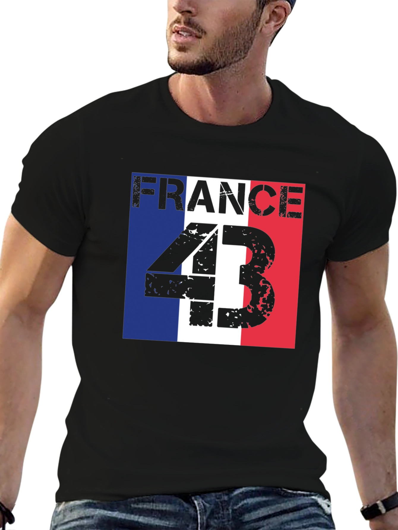 France 43 T-Shirt - Distressed Graphic Tee