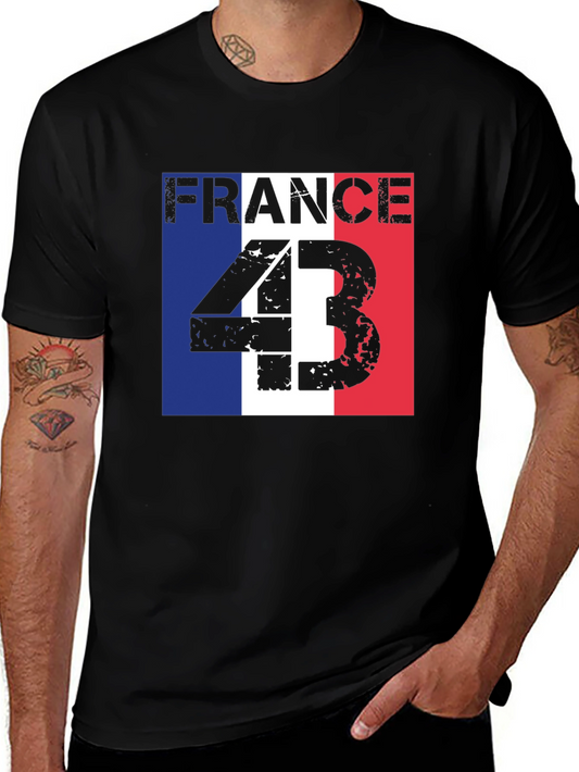 France 43 T-Shirt - Distressed Graphic Tee