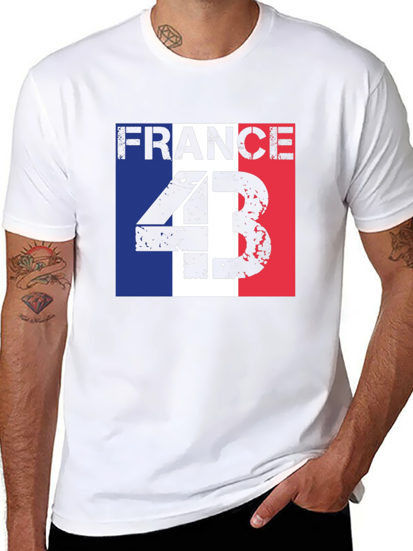 France 43 T-Shirt - Distressed Graphic Tee
