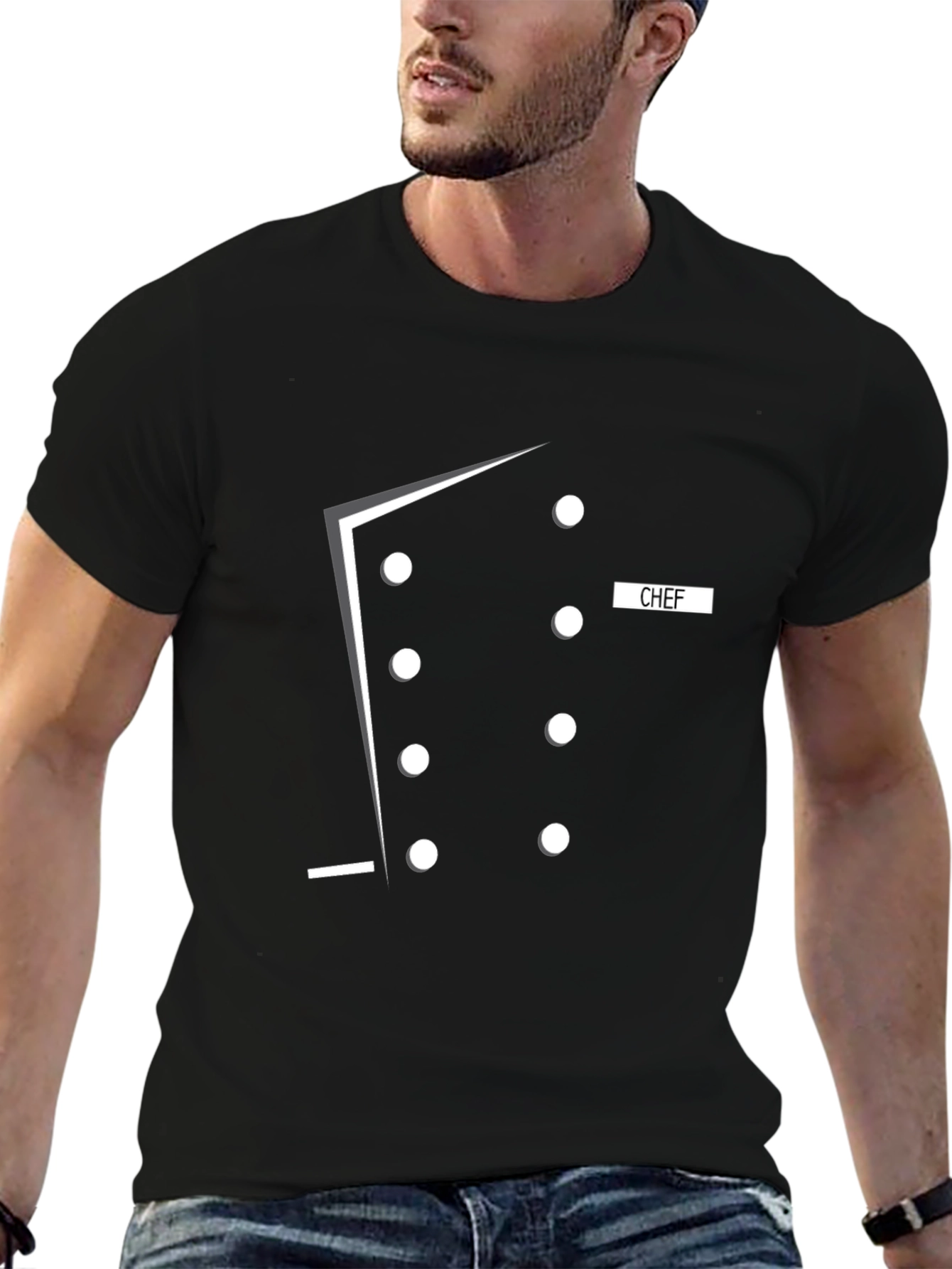 Chef Uniform Design Black T-Shirt