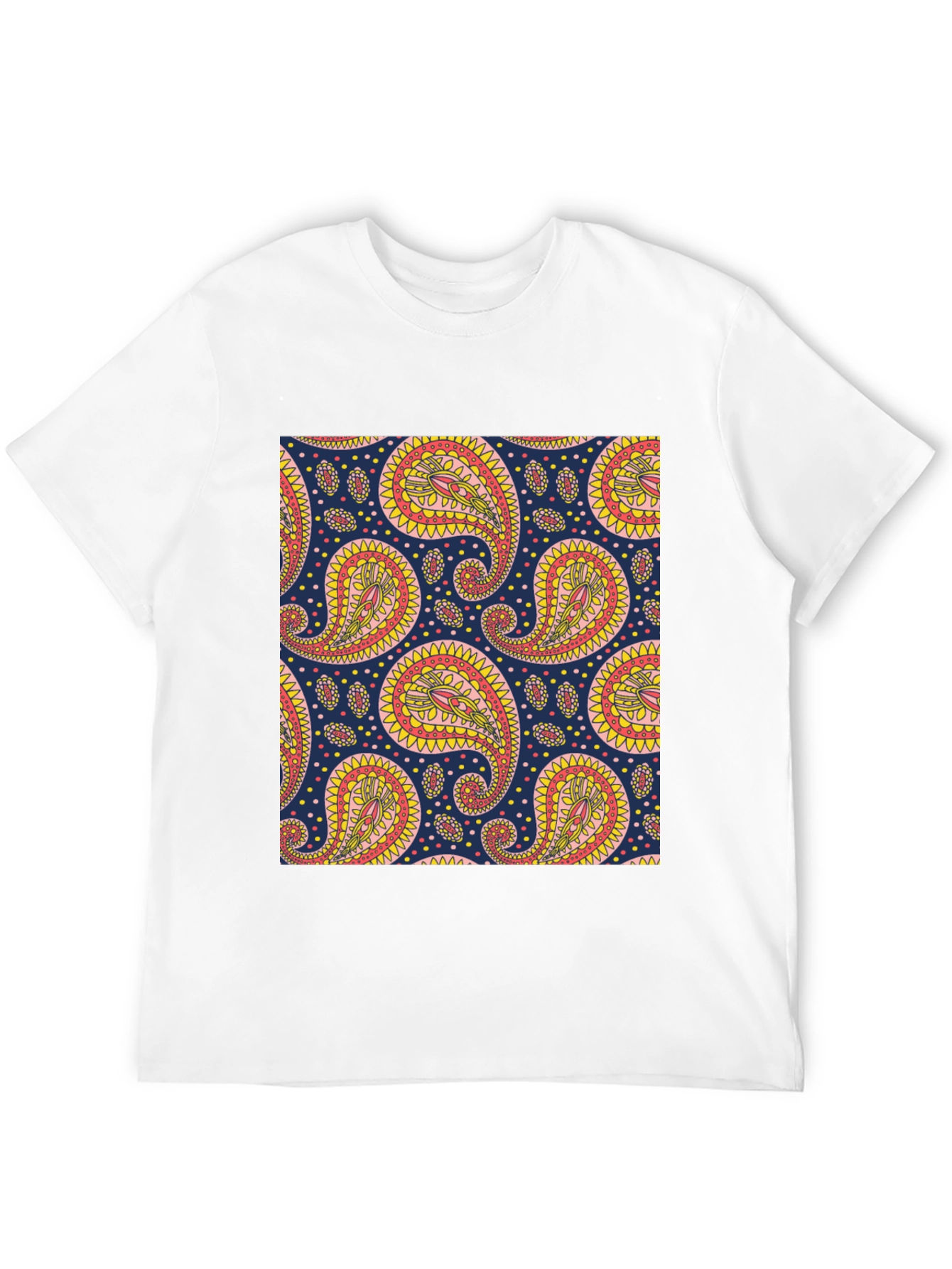 Paisley Pattern Black T-Shirt
