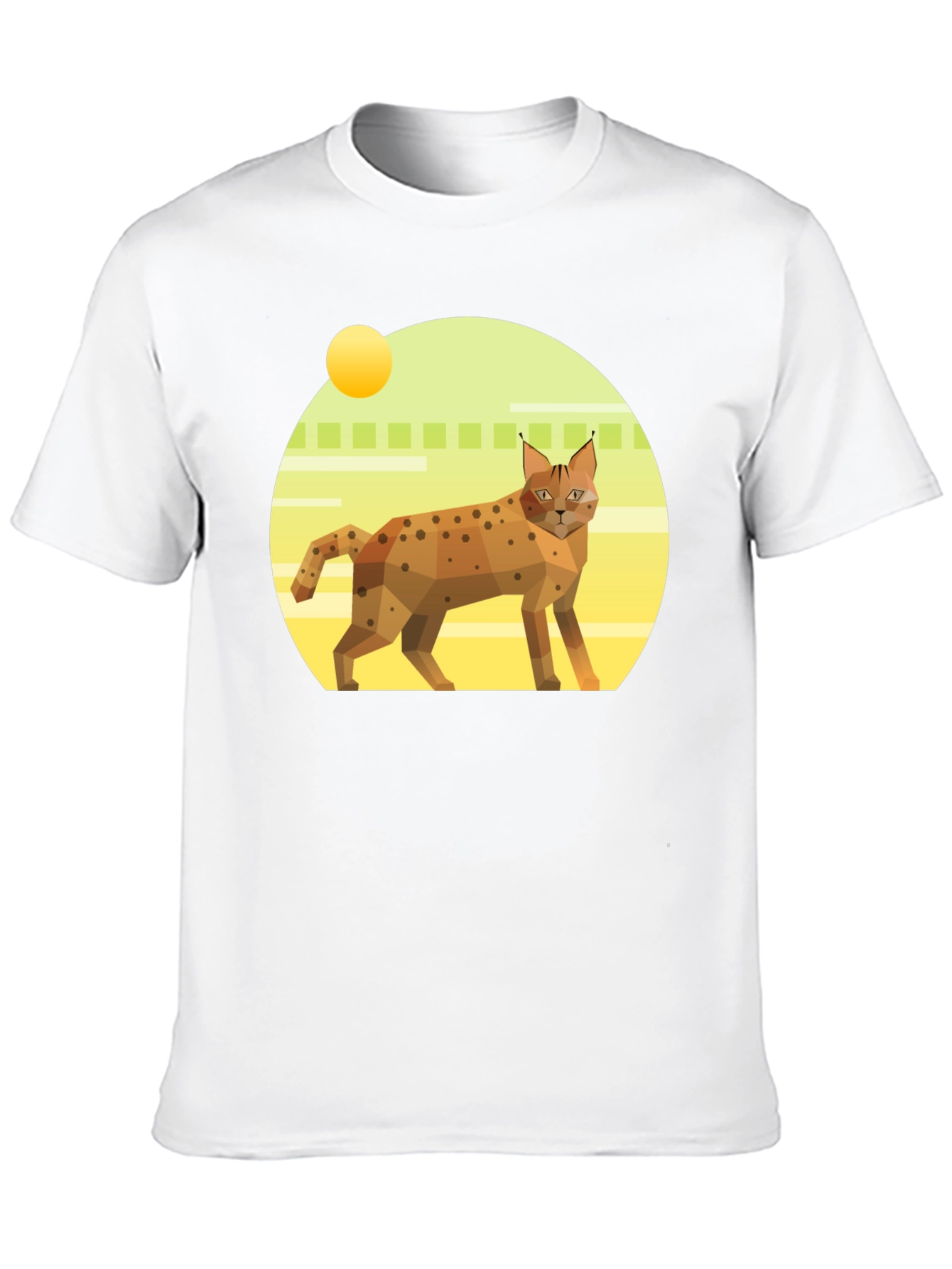 Geometric Lynx T-Shirt - Cool Cat Graphic Tee
