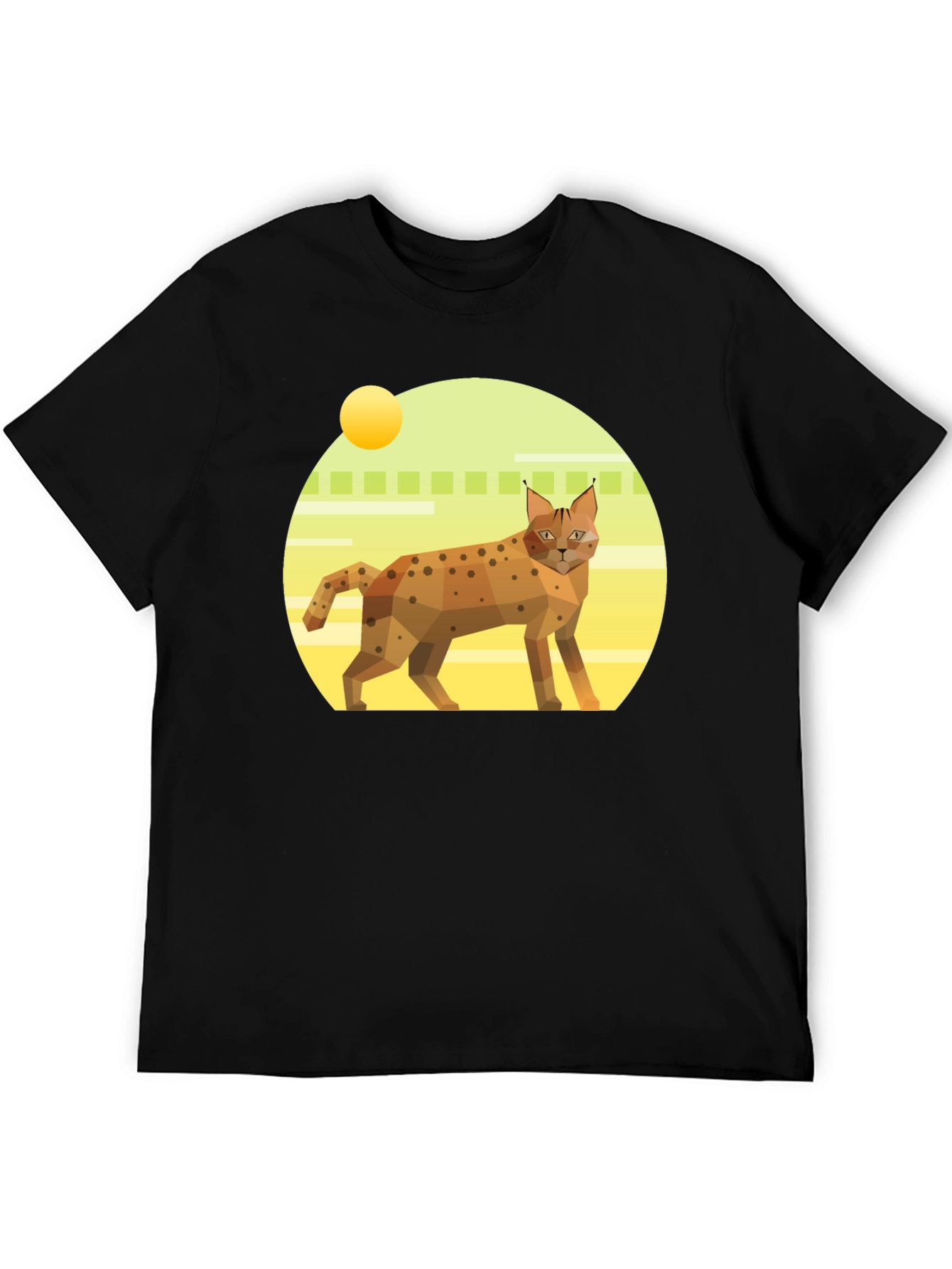 Geometric Lynx T-Shirt - Cool Cat Graphic Tee