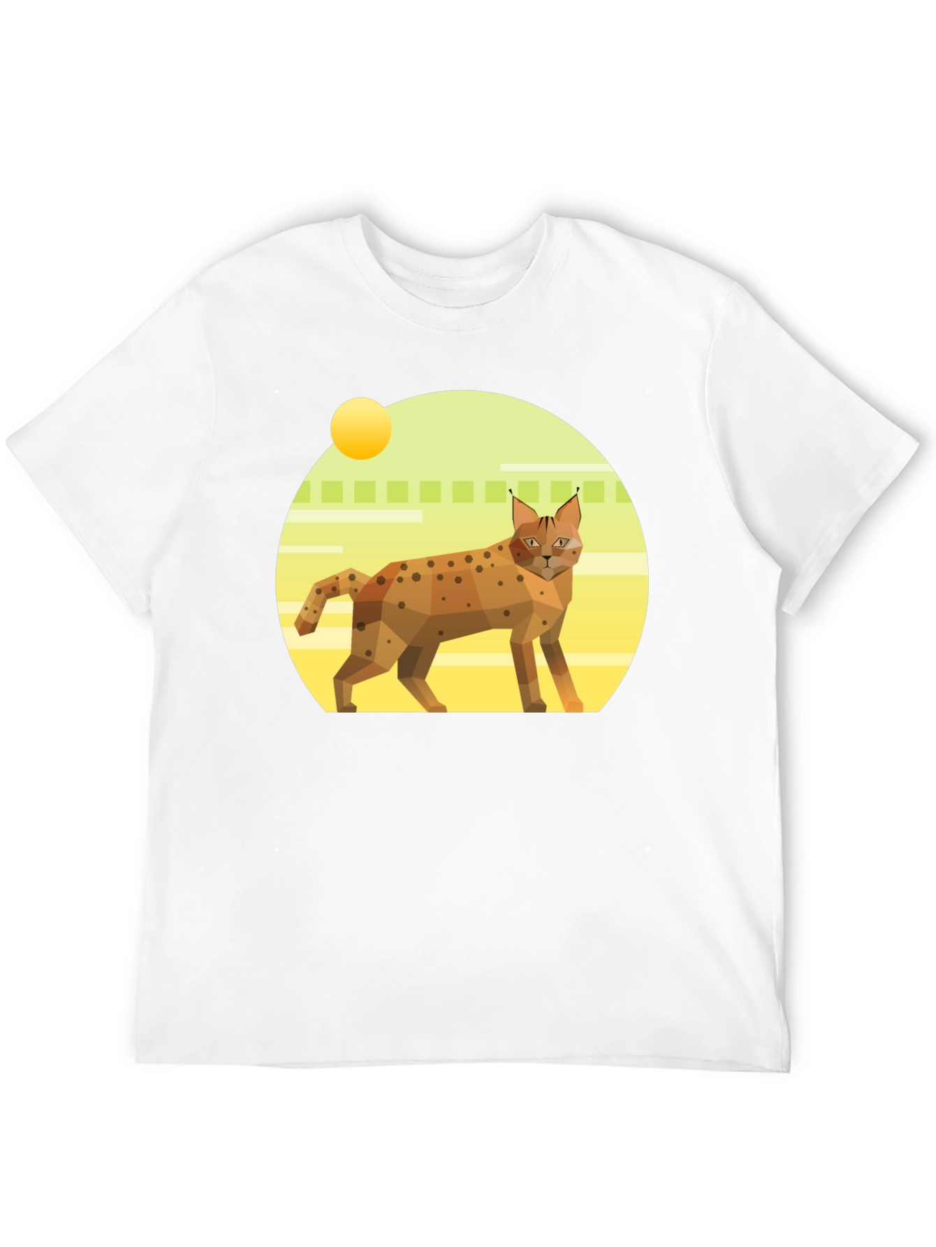 Geometric Lynx T-Shirt - Cool Cat Graphic Tee