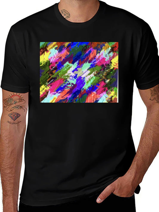 Abstract Art T-Shirt - Colorful Brushstroke Design