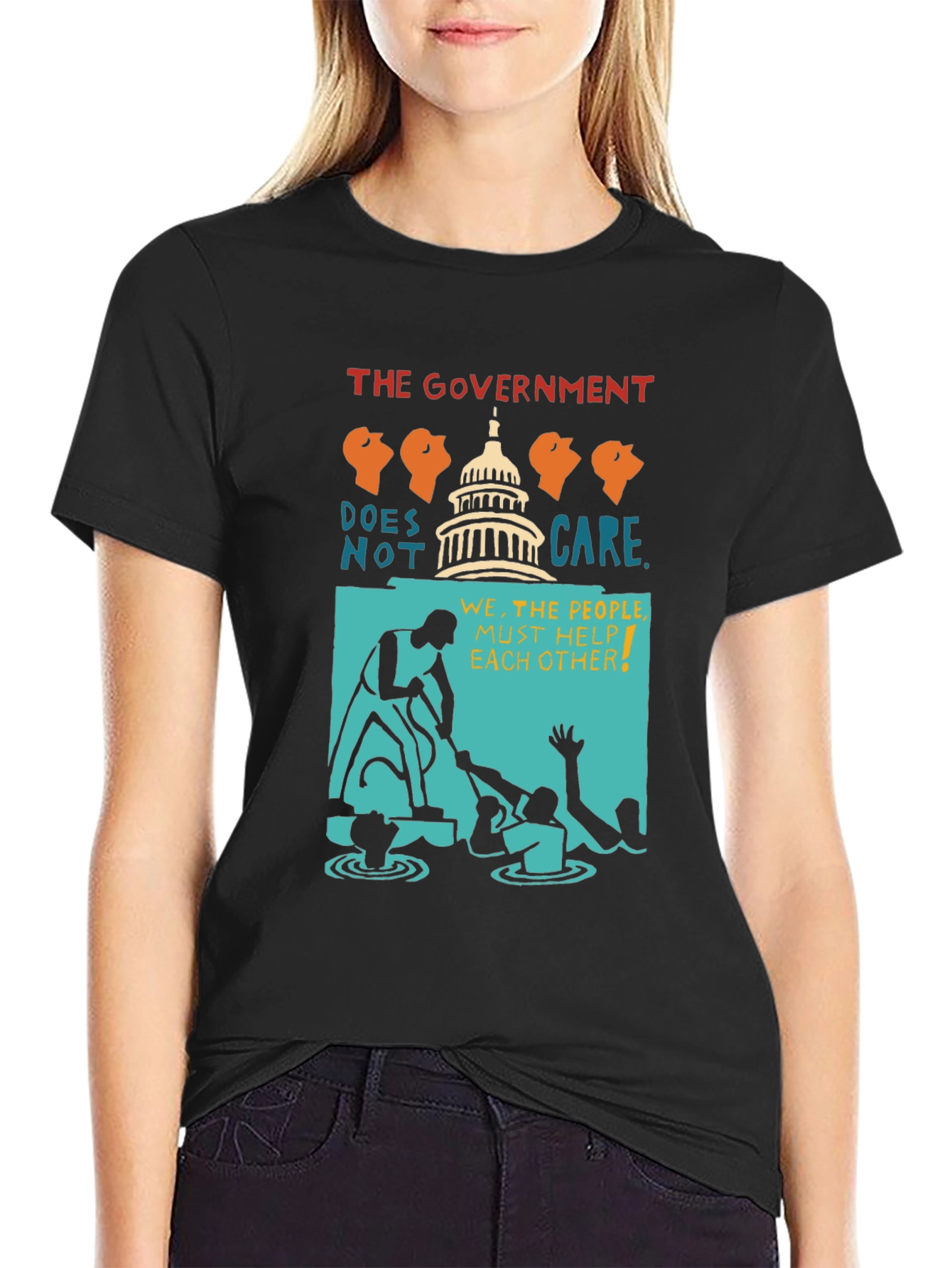 Political Statement T-Shirt: The Government Doesnt Care Tee