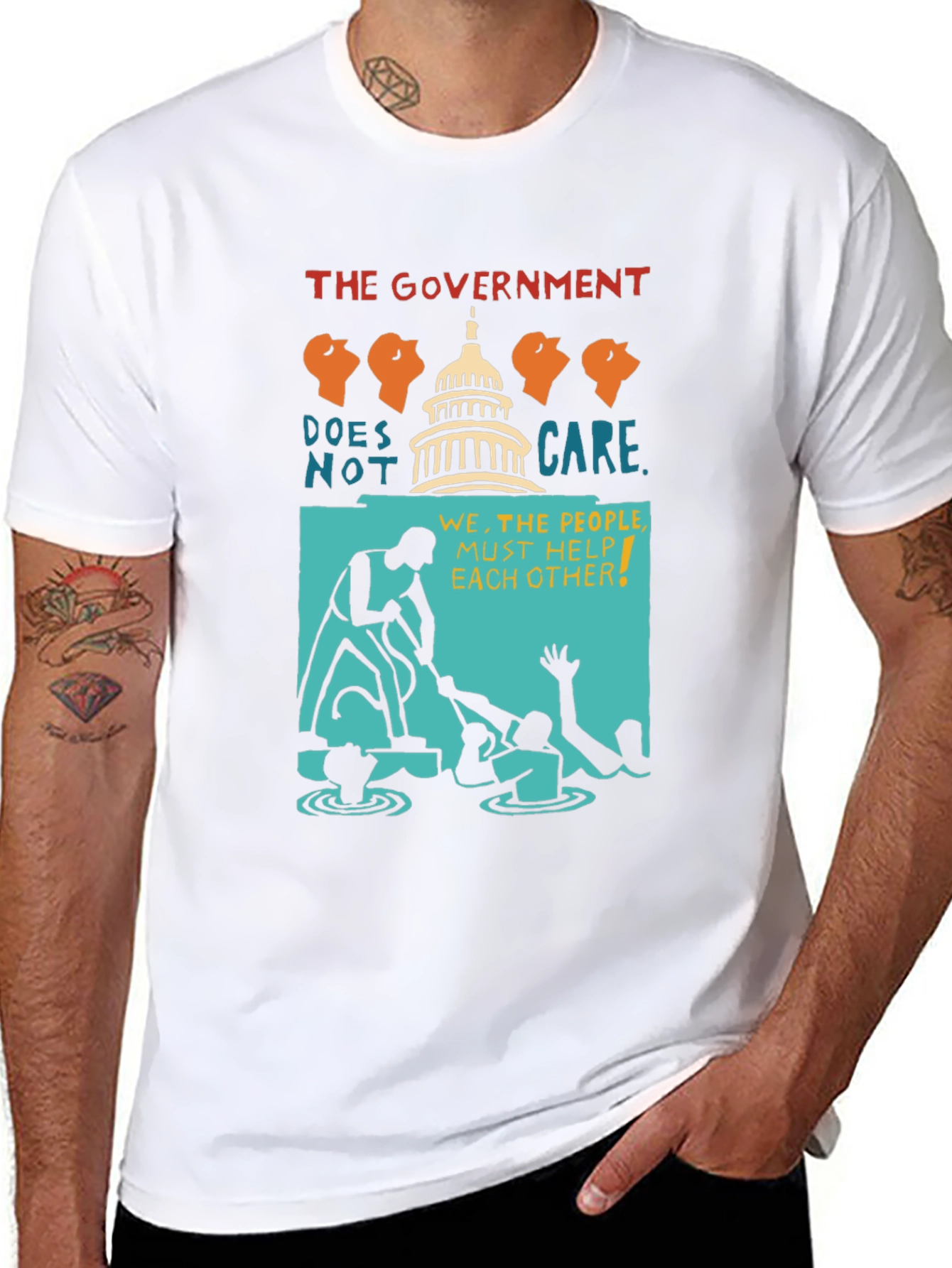 Political Statement T-Shirt: The Government Doesnt Care Tee