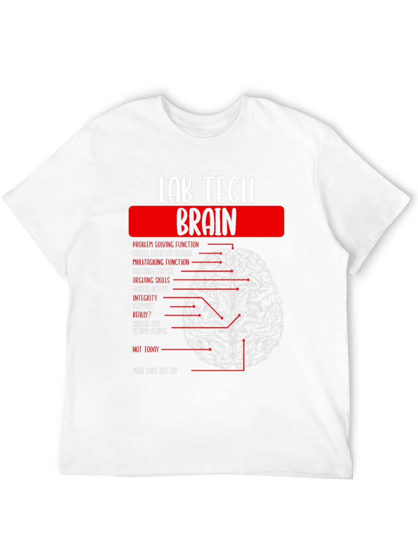 Lab Tech Brain Anatomy Graphic Tee -  Black