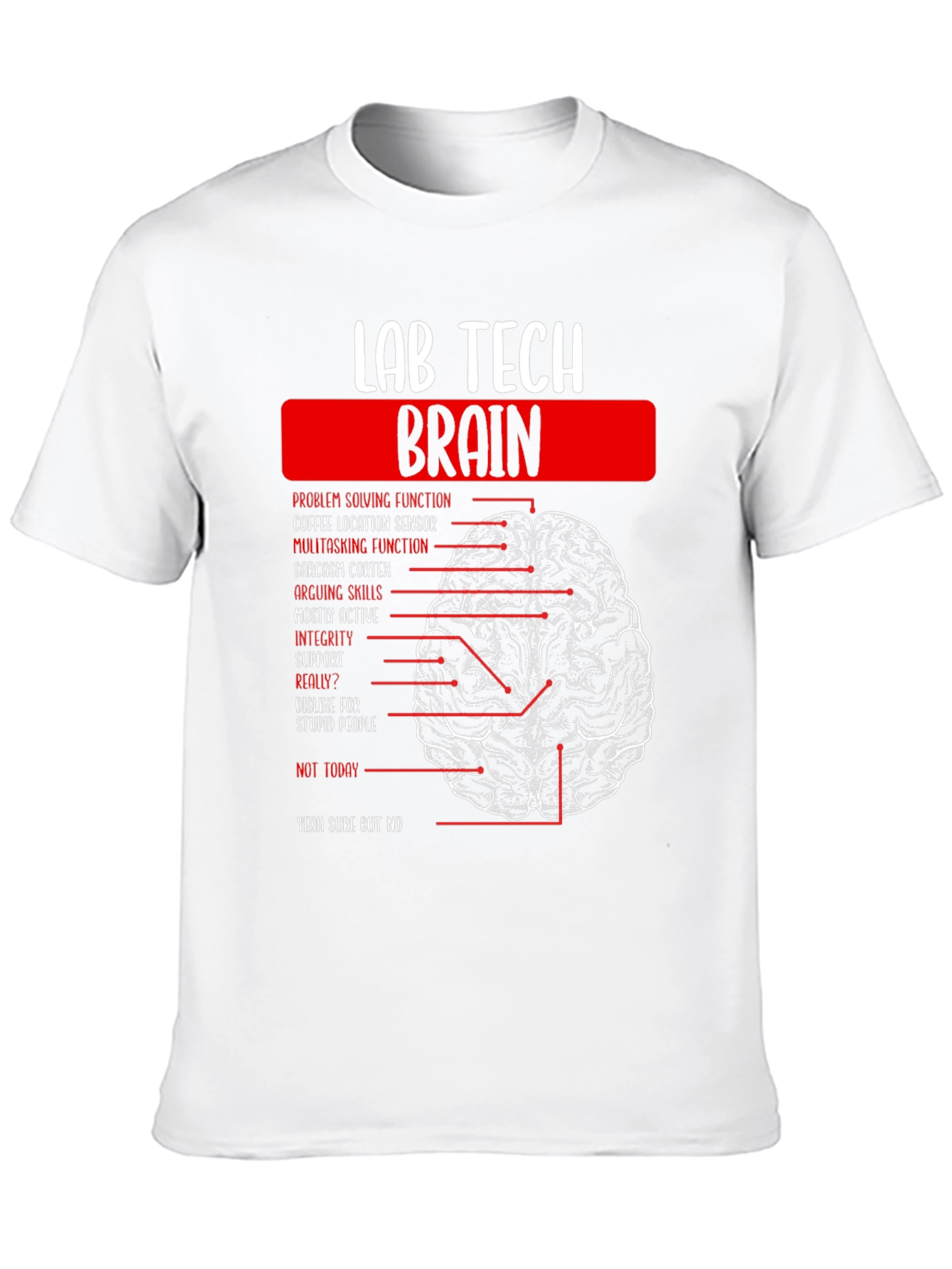 Lab Tech Brain Anatomy Graphic Tee -  Black