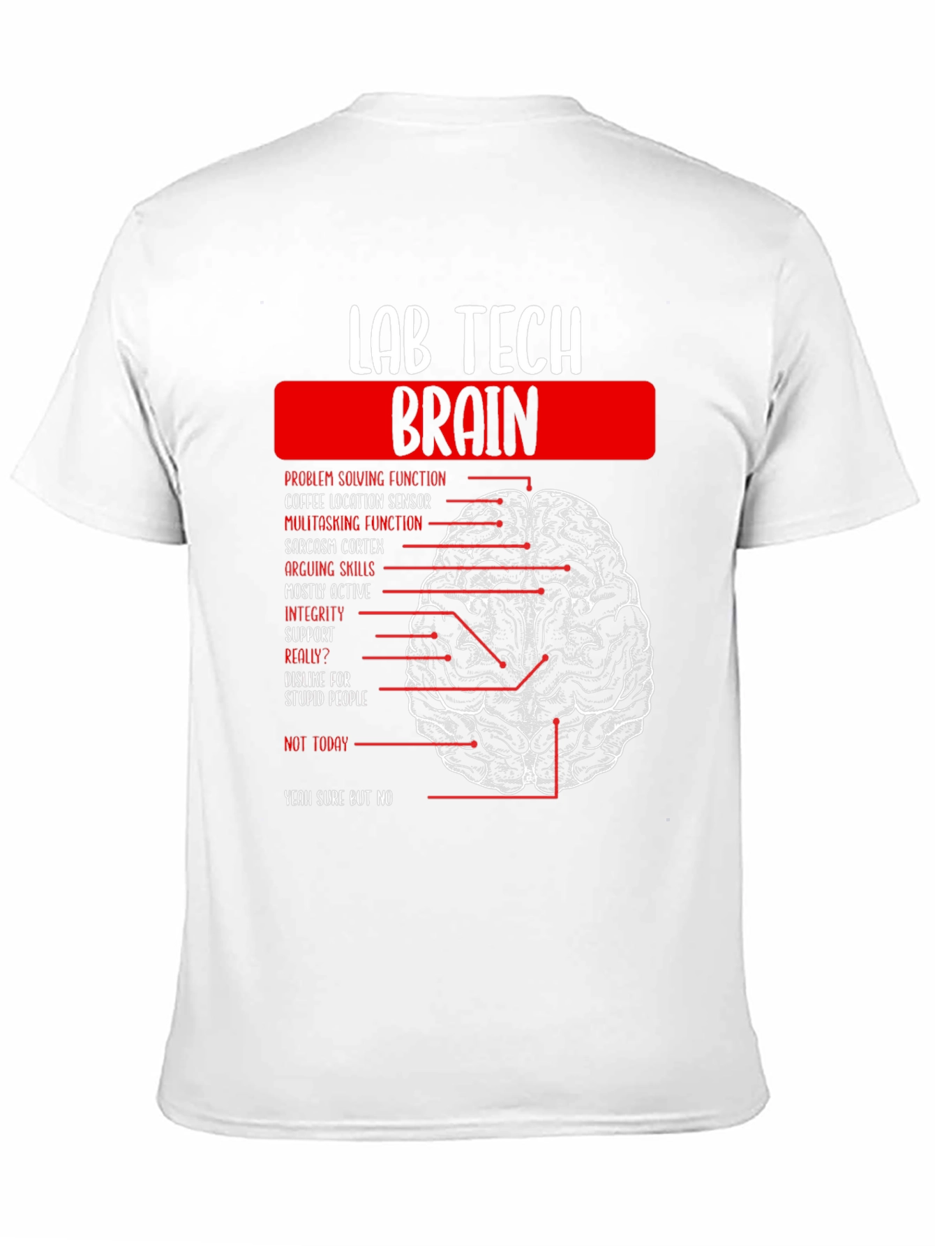 Lab Tech Brain Anatomy Graphic Tee -  Black